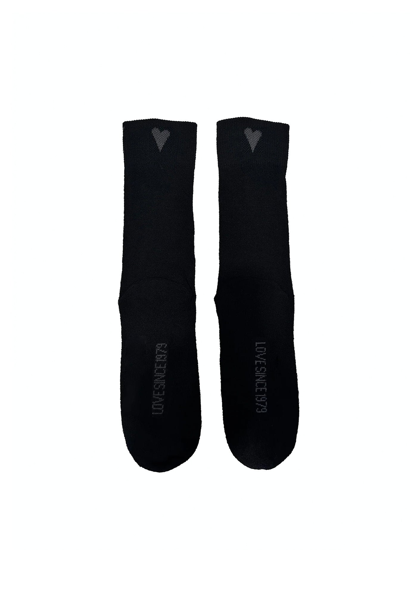 Merino Heart Sox - Black/Steel
