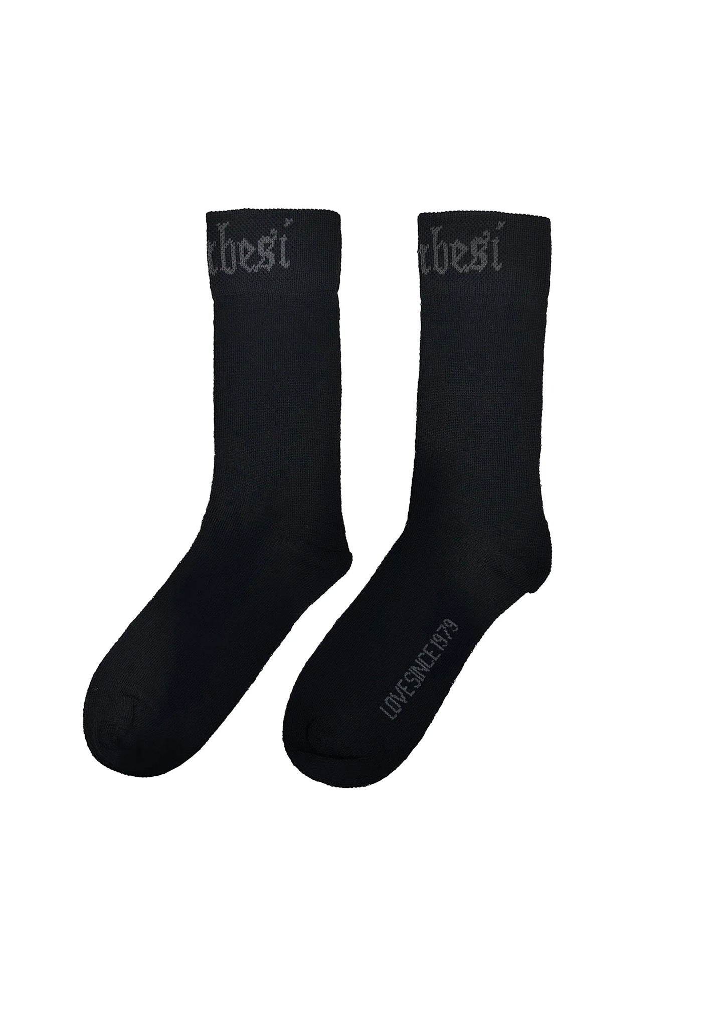 Merino Heart Sox - Black/Steel