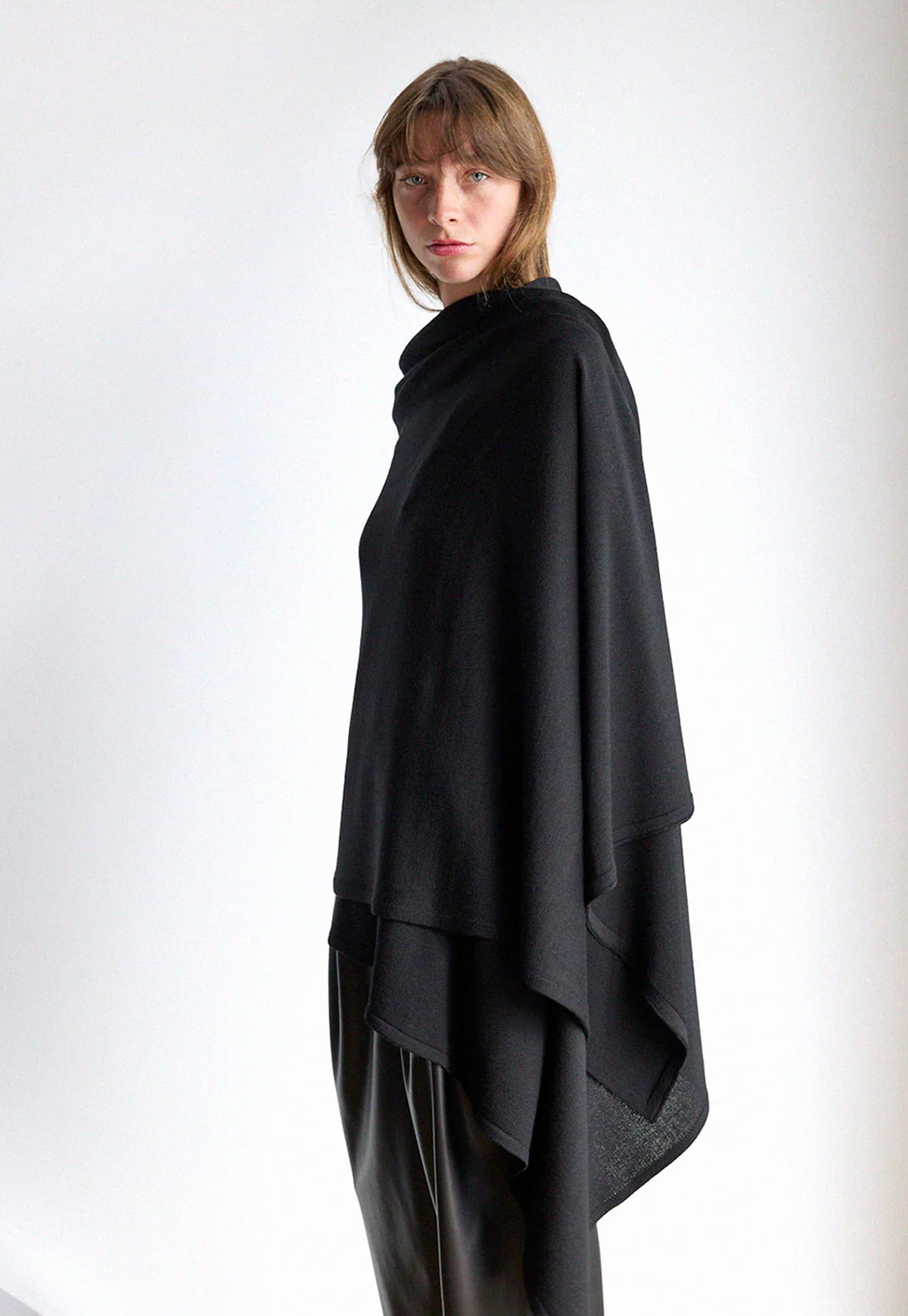 Noir Oversized Knitted Wrap