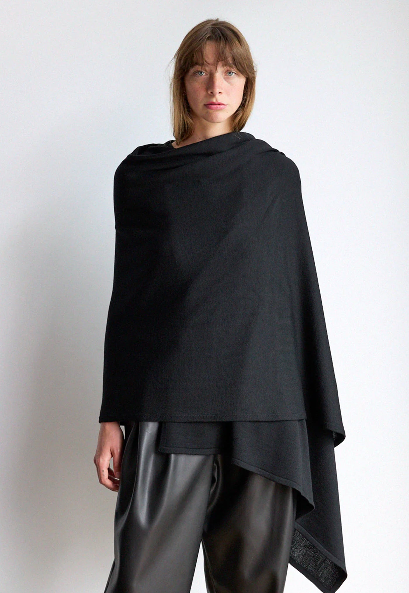 Noir Oversized Knitted Wrap