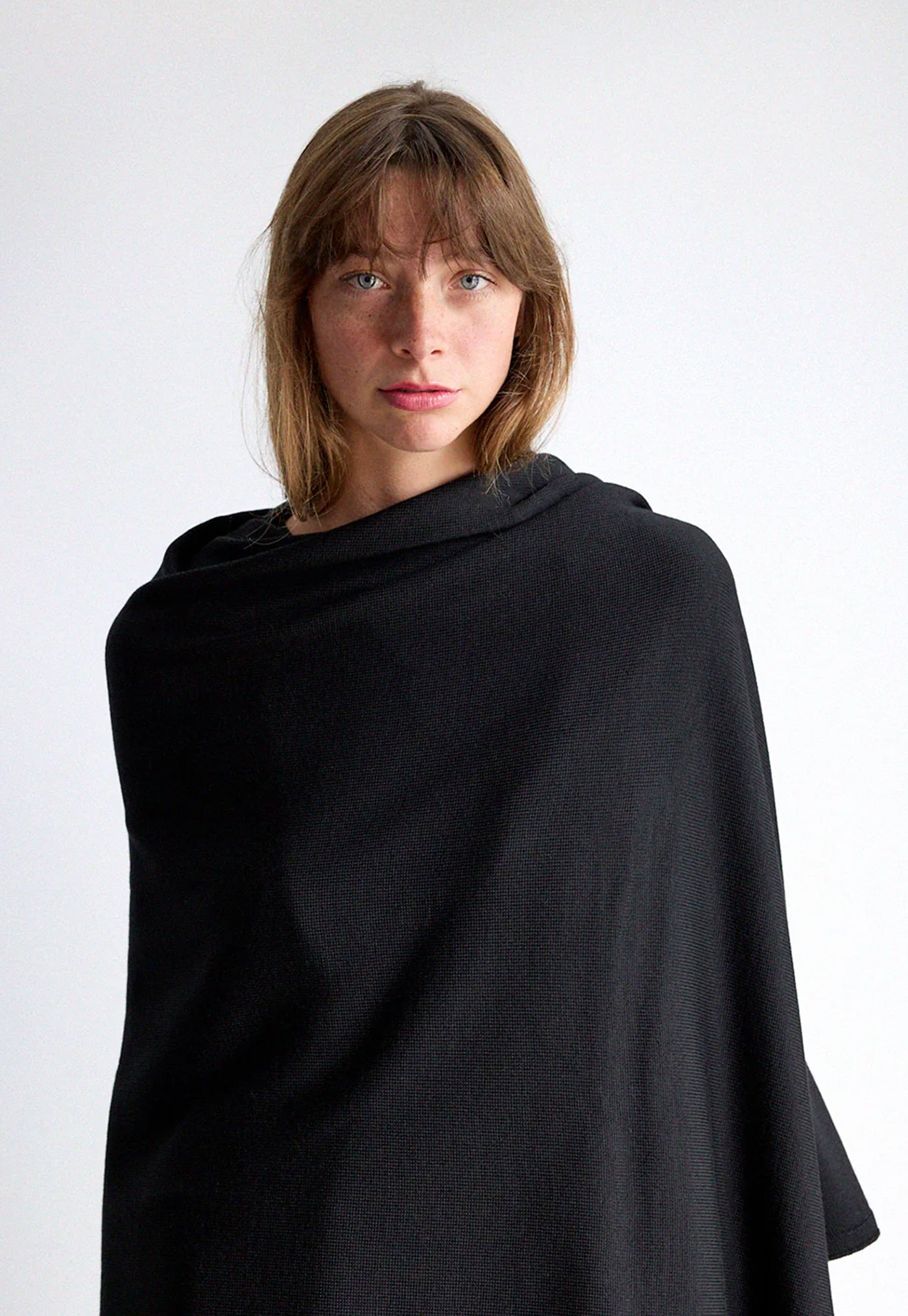 Noir Oversized Knitted Wrap