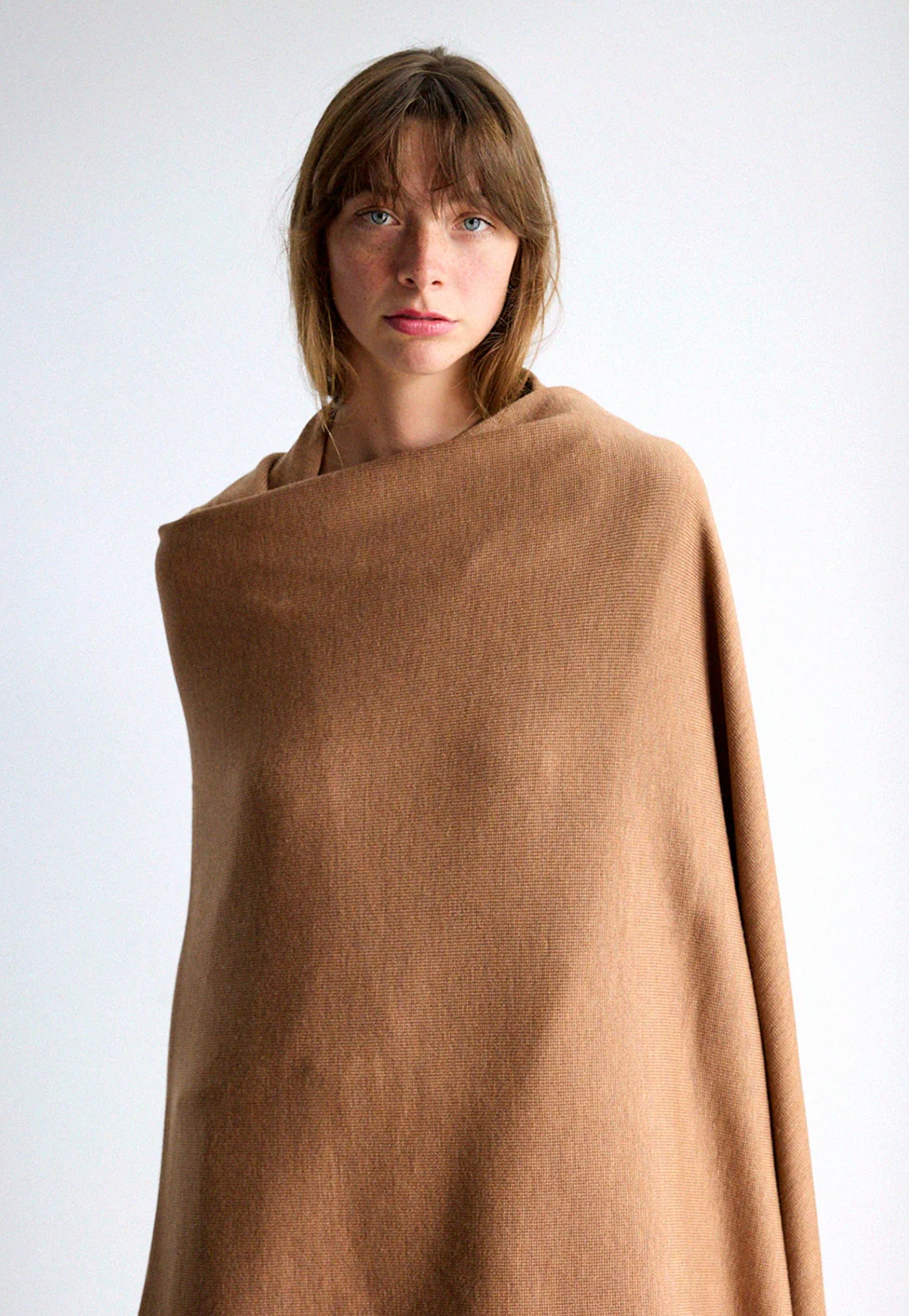 Caramel Oversized Knitted Wrap