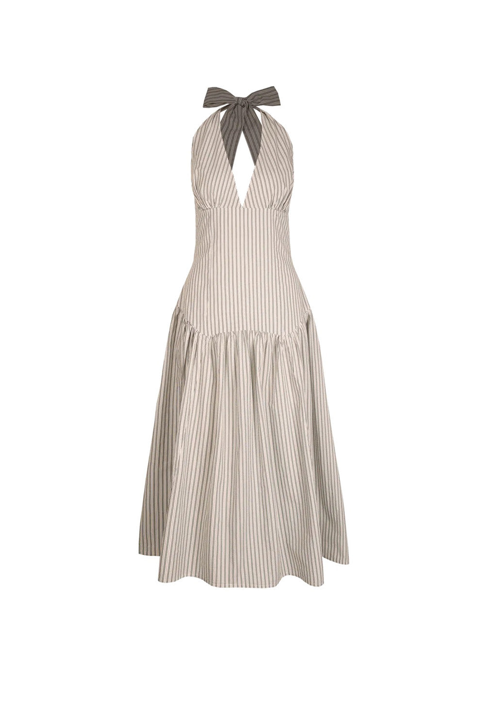 Relaxe Halter Dress - Olive Stripe