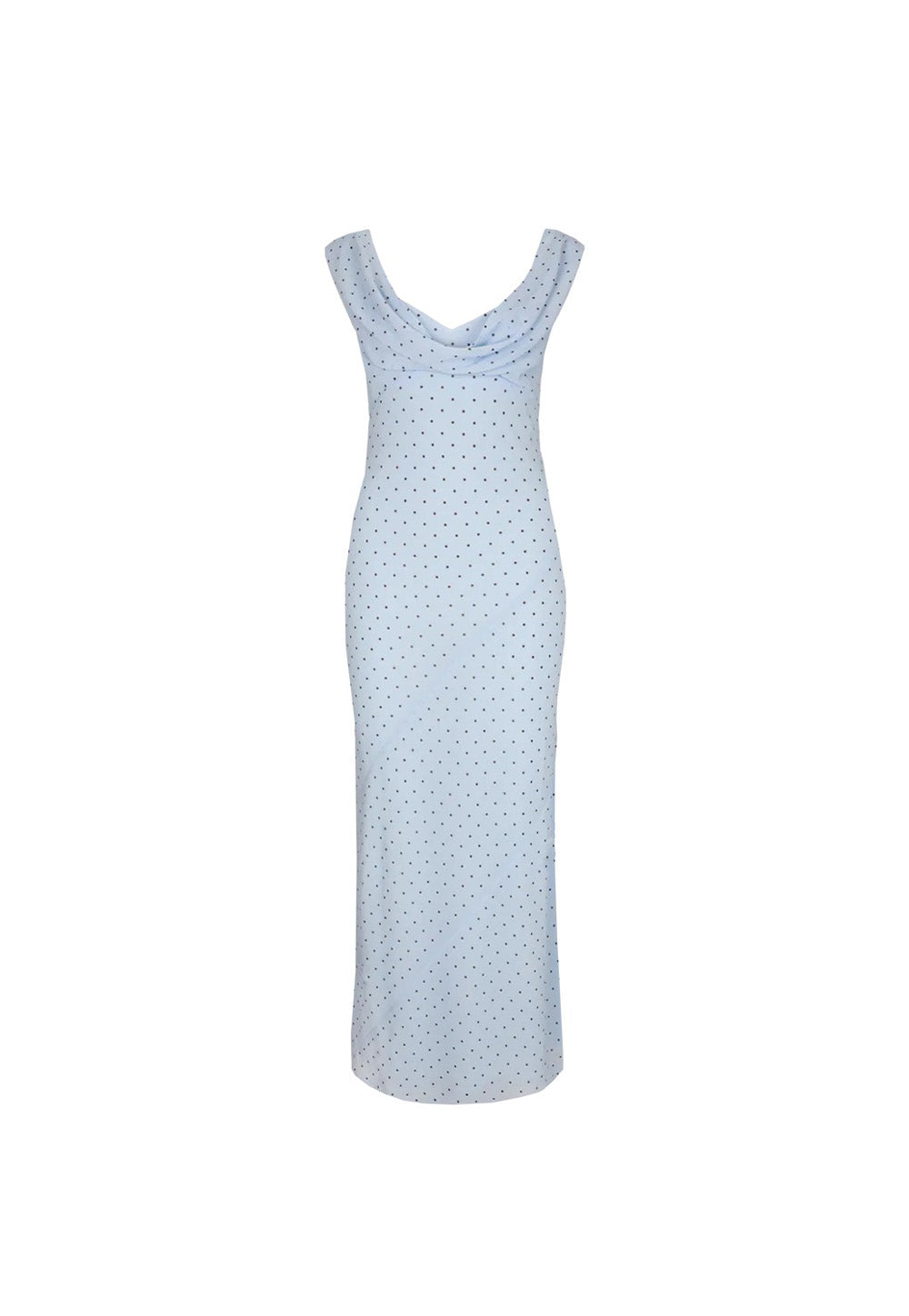 Riley Sash Dress - Blue Polka Dot