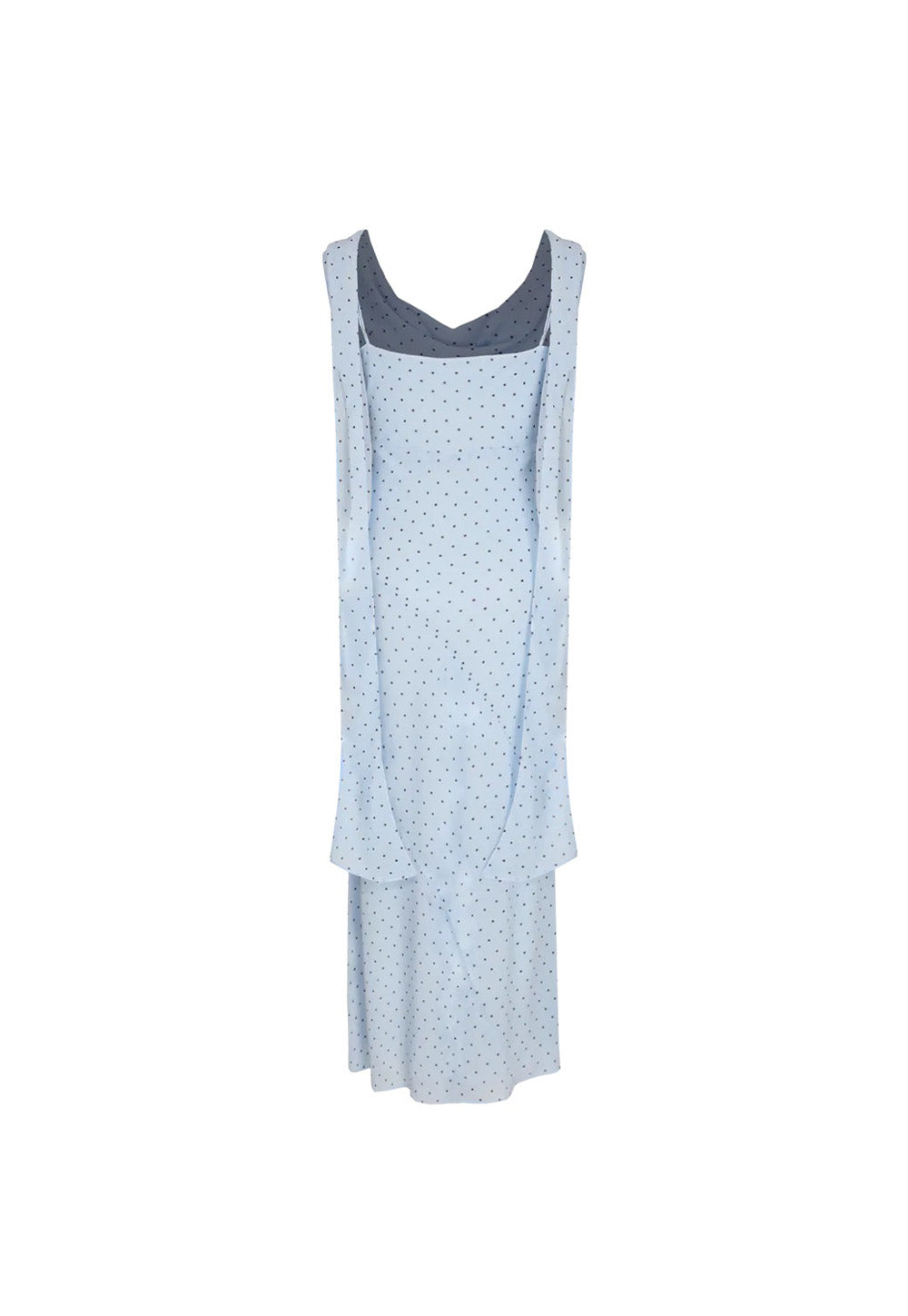 Riley Sash Dress - Blue Polka Dot