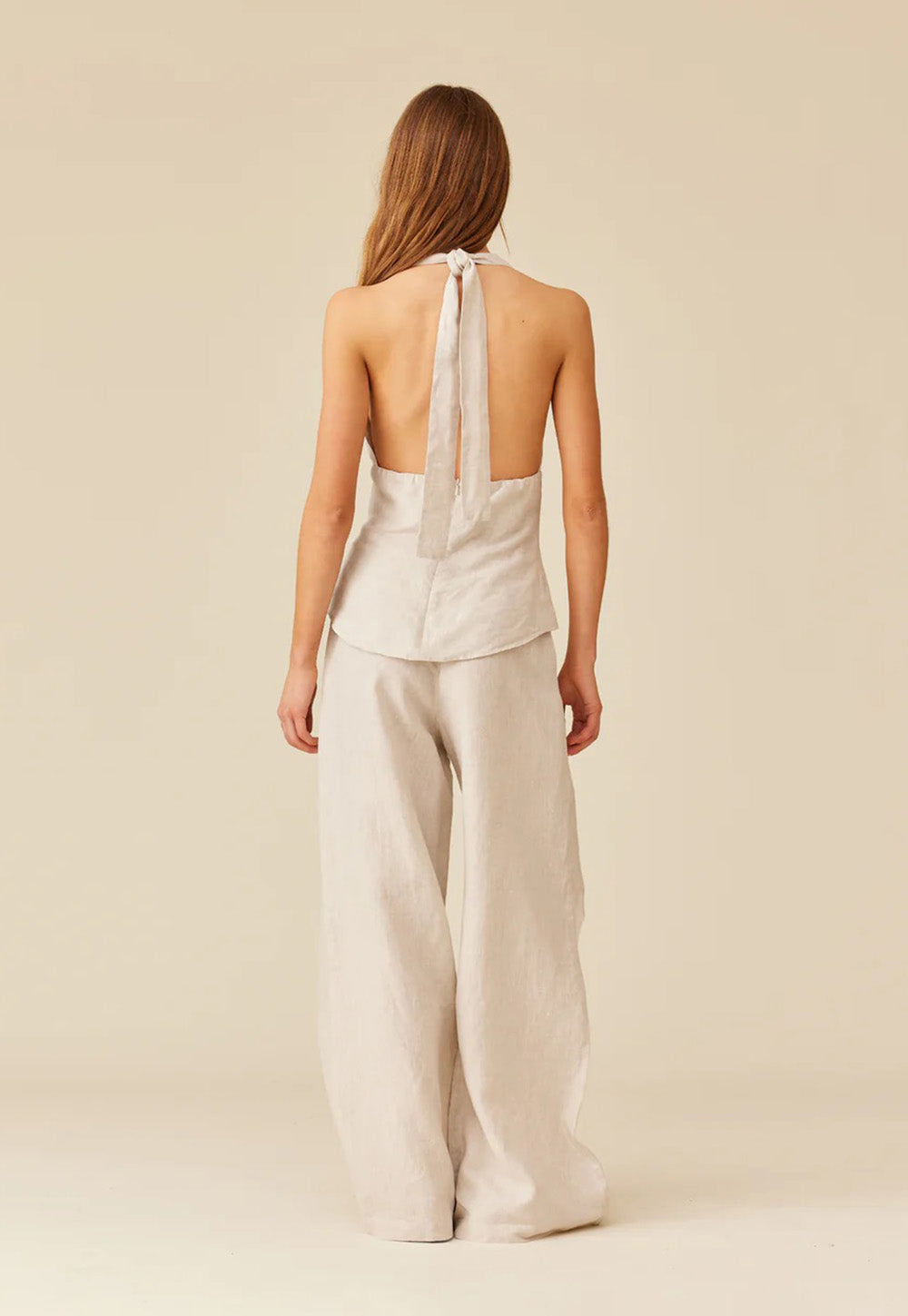Sasha Linen Halter Top - Natural
