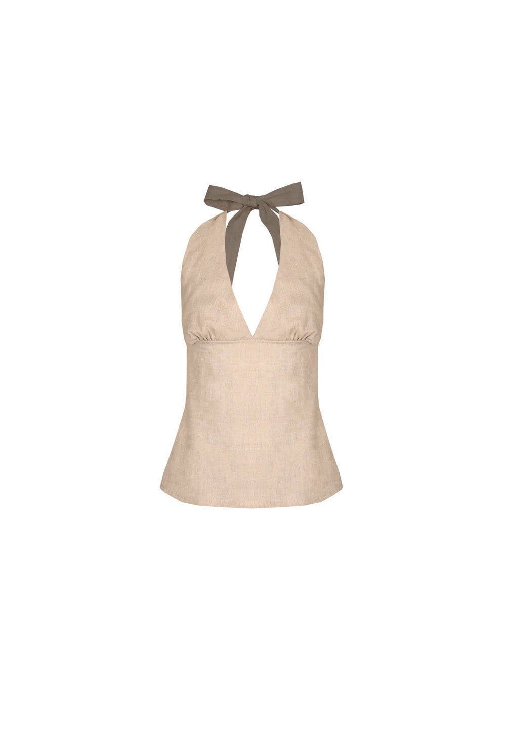 Sasha Linen Halter Top - Natural