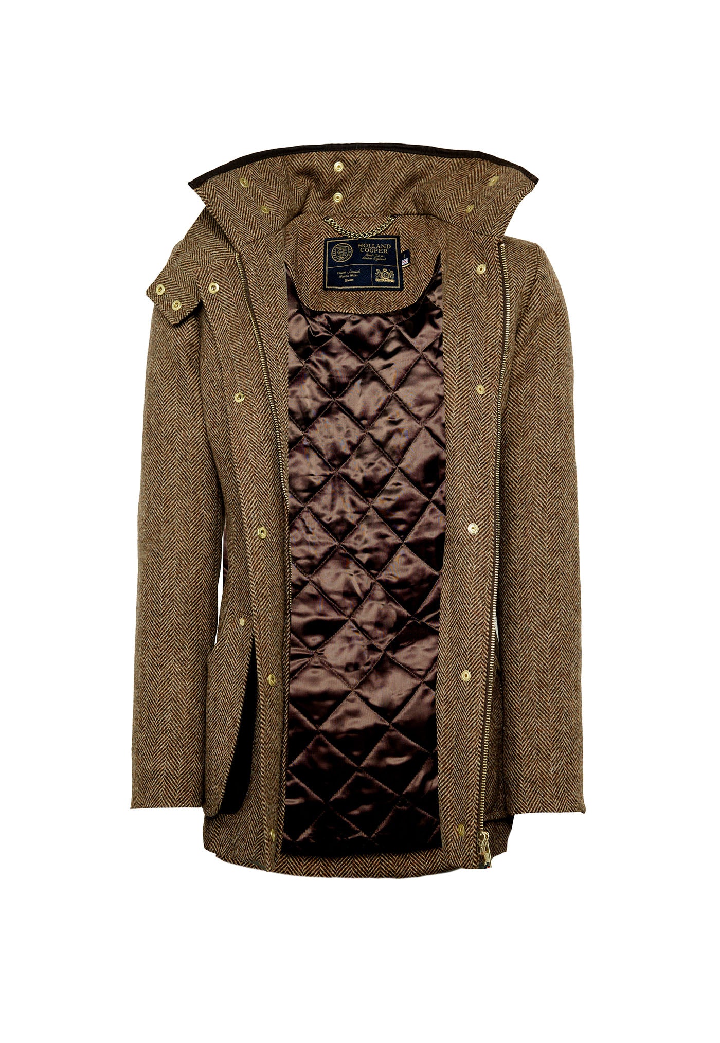Country Classic Jacket - Large Scale Brown Herringbone