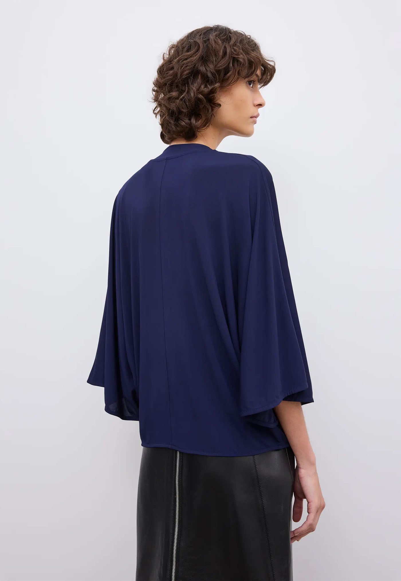 Jersey Kimono Top - Navy Blue