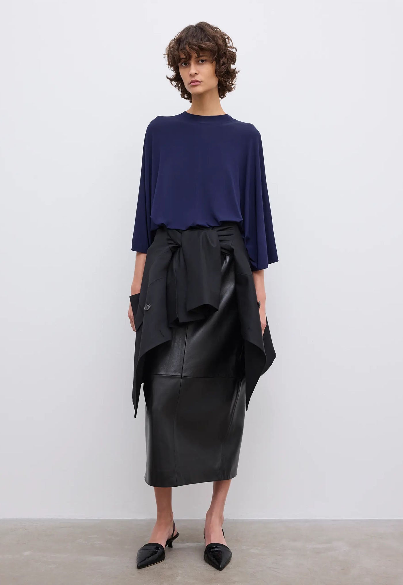 Jersey Kimono Top - Navy Blue