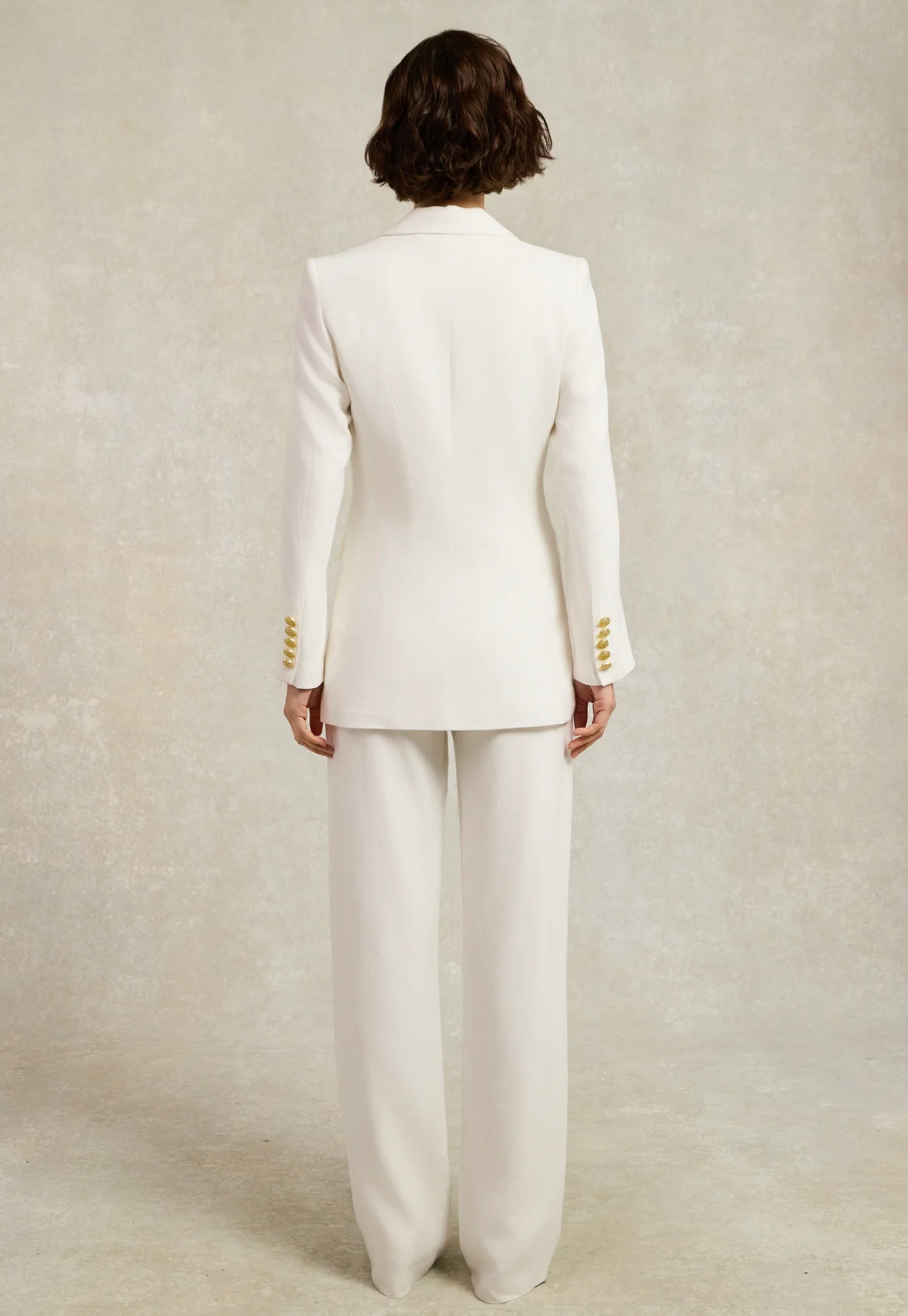 Double Breasted Blazer - Oyster Linen