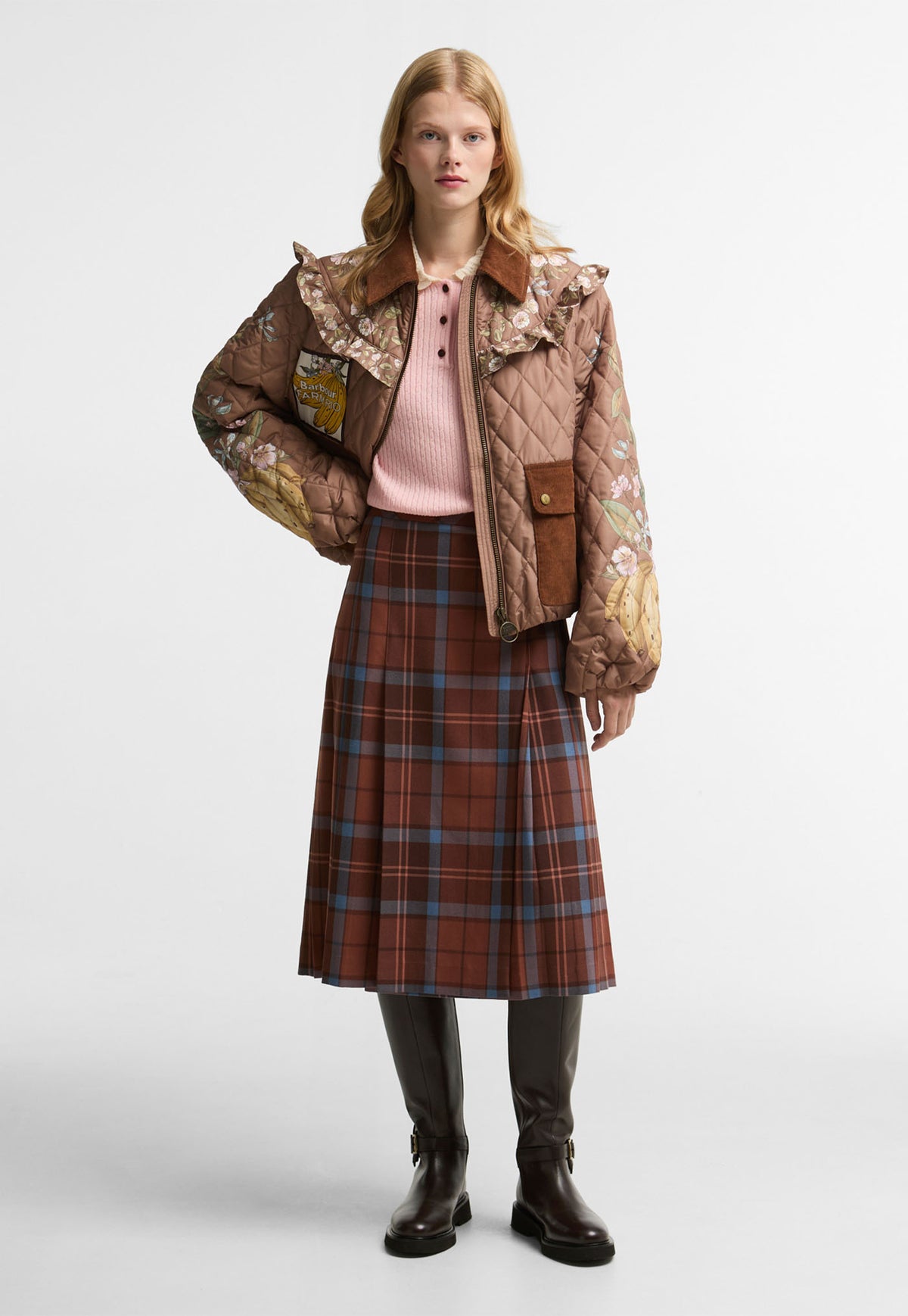 Barbour x Farm Rio Allamanda Skirt - Tropical Tea