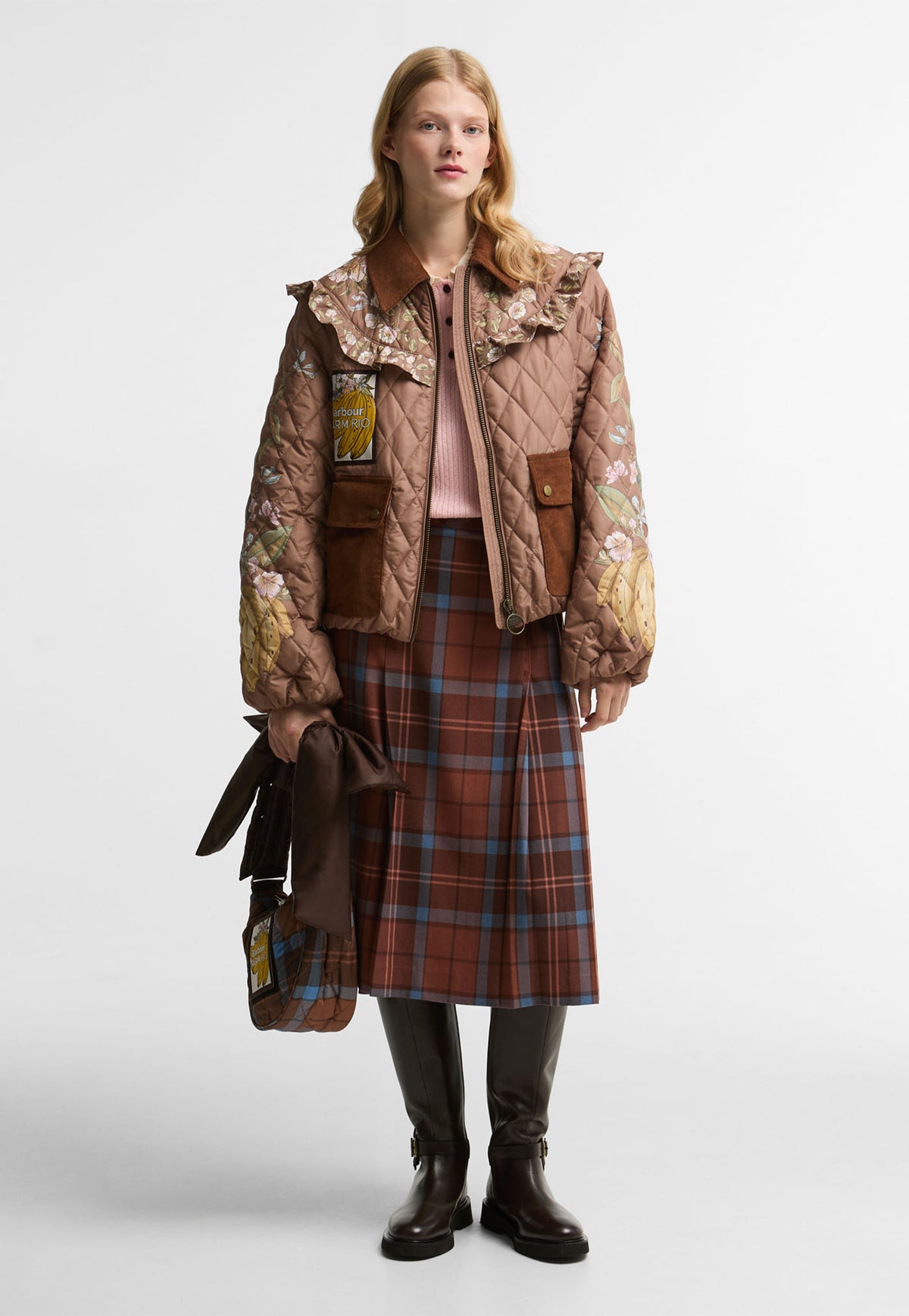 Barbour x Farm Rio Anamaria Quilted Jacket - Heart Of Tropics/Banana Print