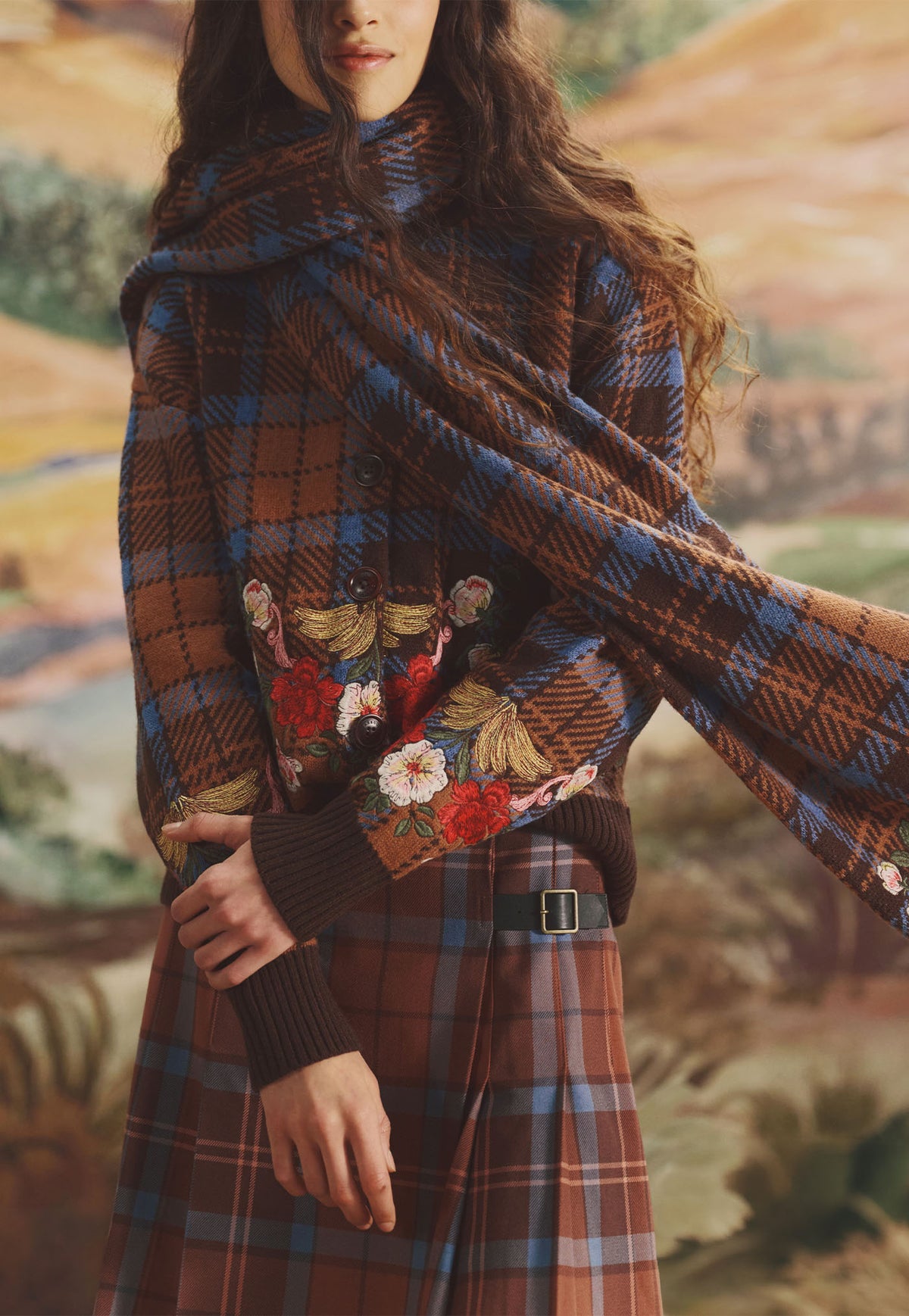 Barbour x Farm Rio Angelonia Knitted Cardigan - Tropical Tea