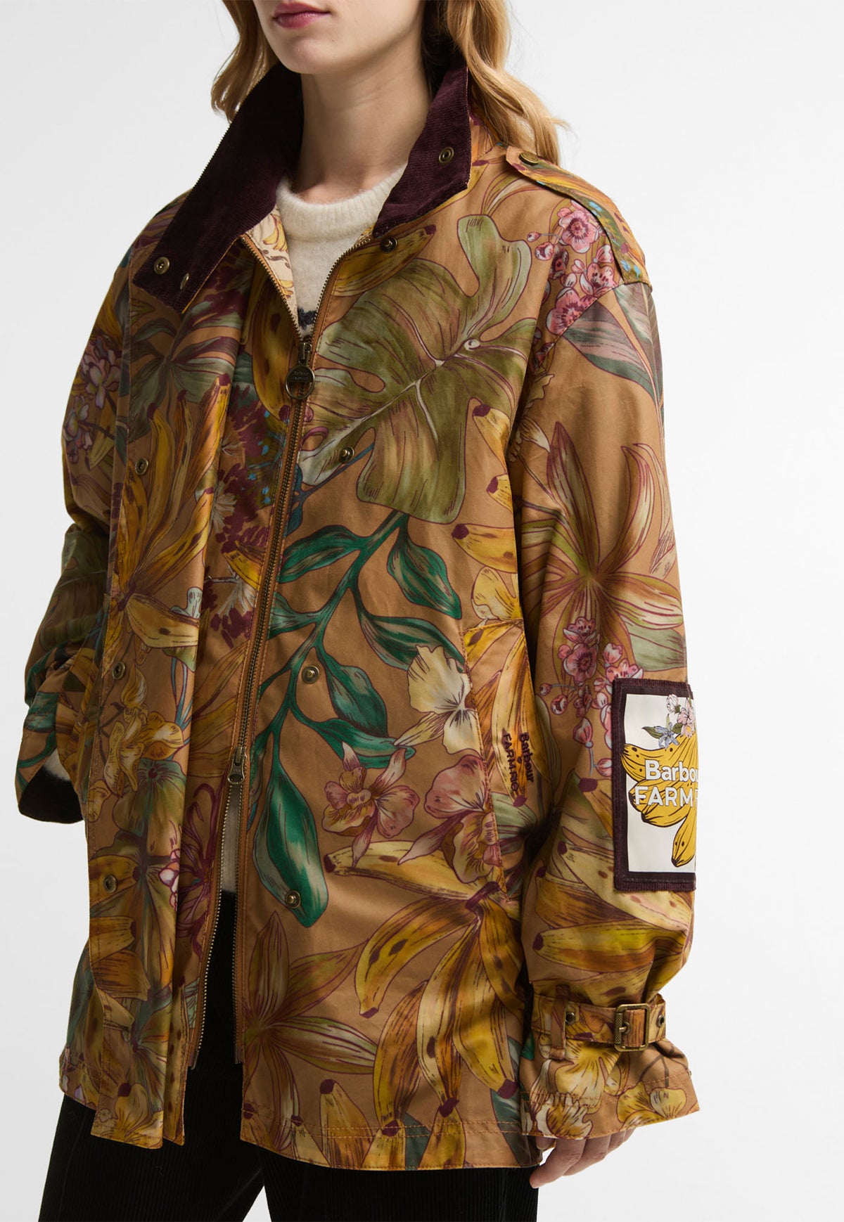 Barbour x Farm Rio Attalea Wax - Banana Groove Print