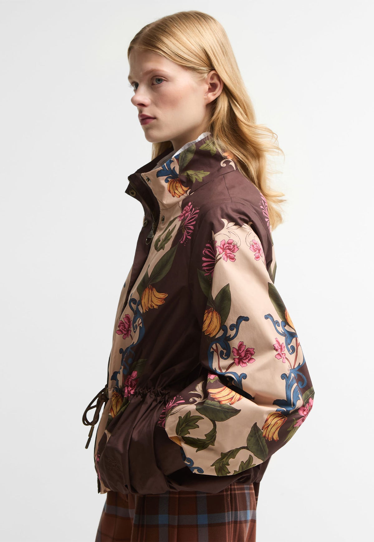 Barbour x Farm Rio Mandevilla Showerproof Jacket - Bloom In Between/Brown Banana