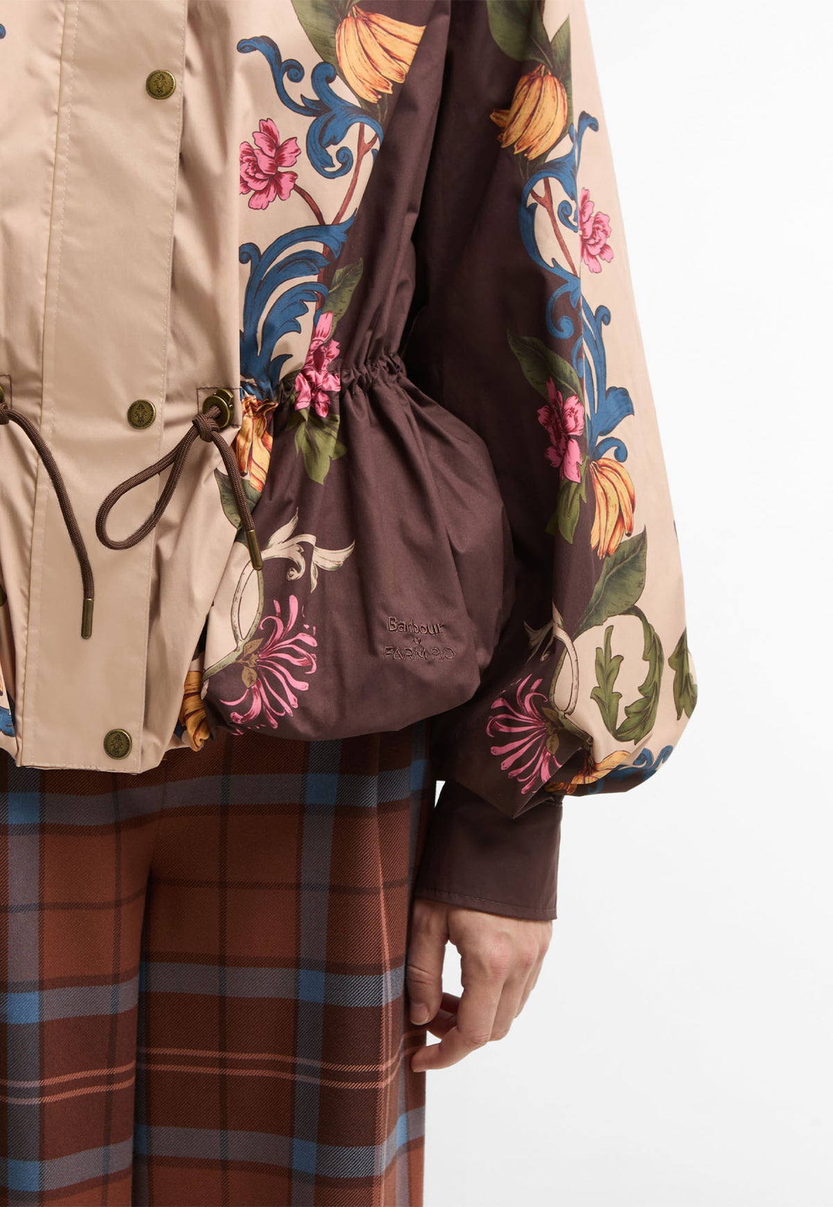 Barbour x Farm Rio Mandevilla Showerproof Jacket - Bloom In Between/Brown Banana