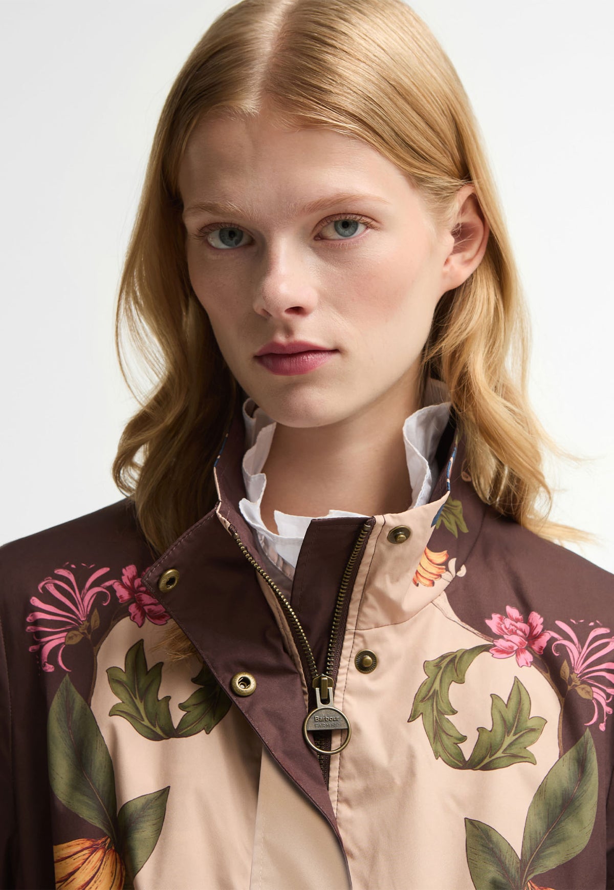 Barbour x Farm Rio Mandevilla Showerproof Jacket - Bloom In Between/Brown Banana