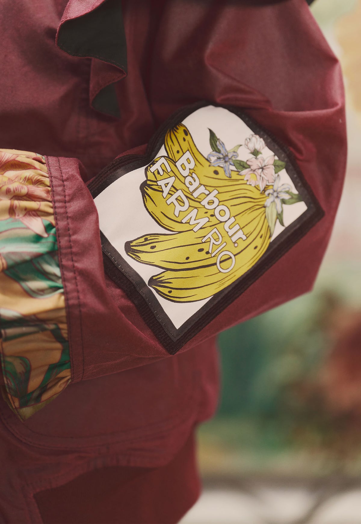 Barbour x Farm Rio Serra Wax - Wine/Banana Groove
