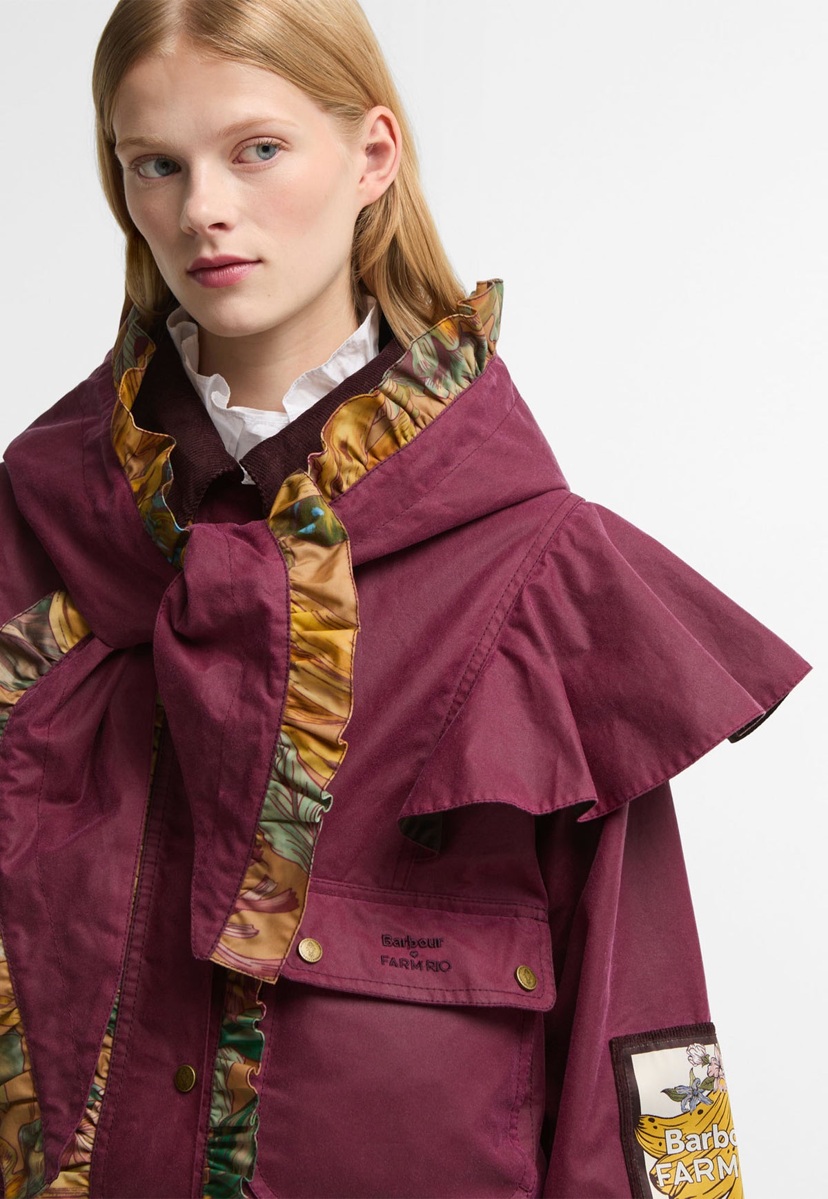Barbour x Farm Rio Serra Wax - Wine/Banana Groove