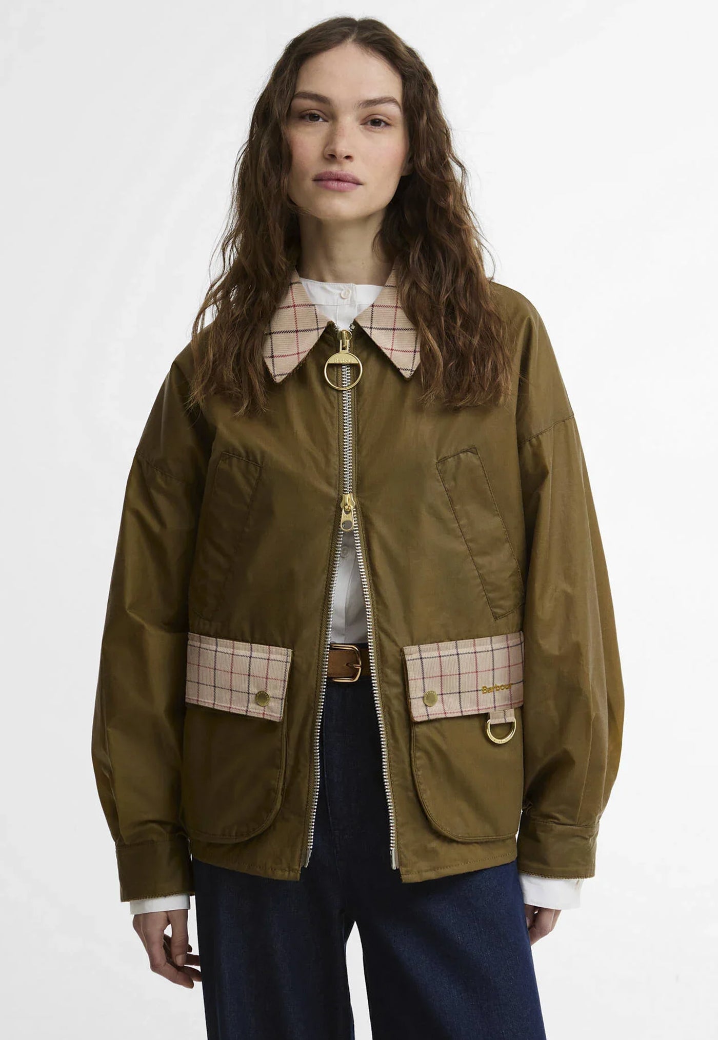 Launton Wax Jacket - Sand/Beige Tattersall
