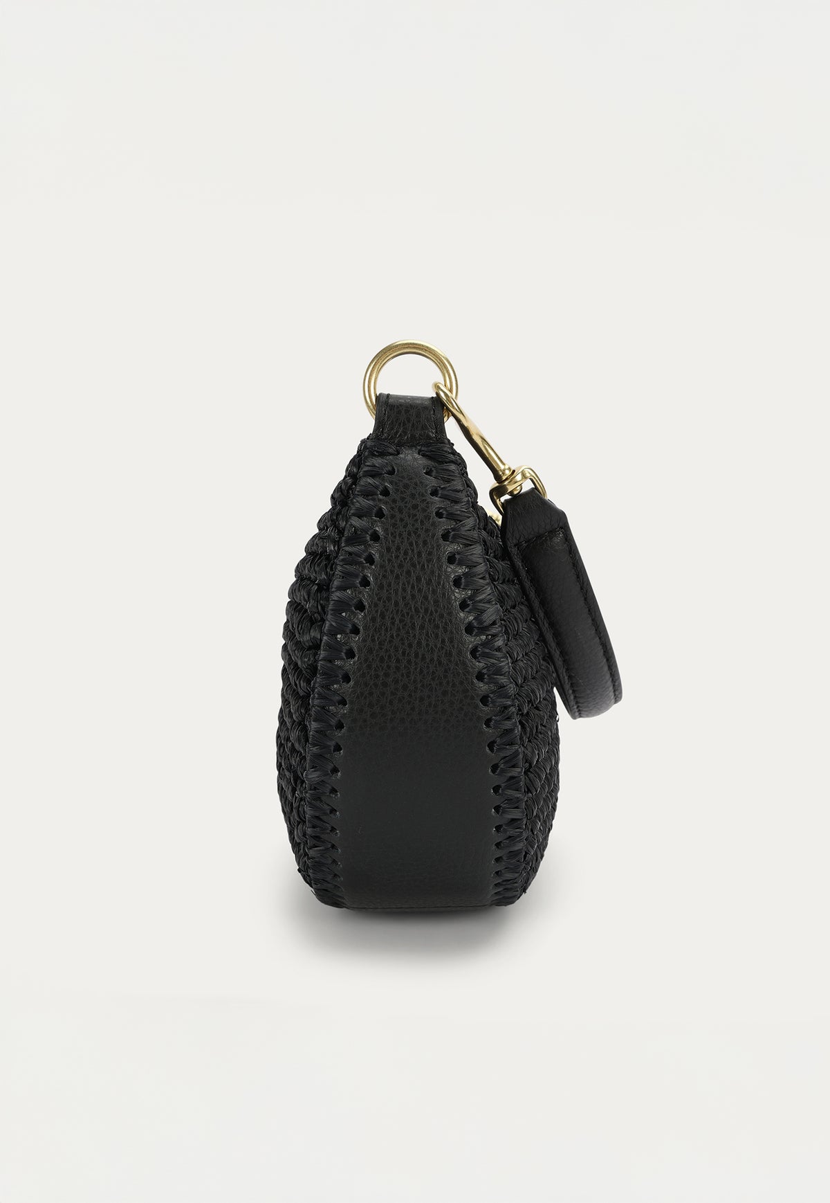 Mini Sling Bag - Black Raffia/Black