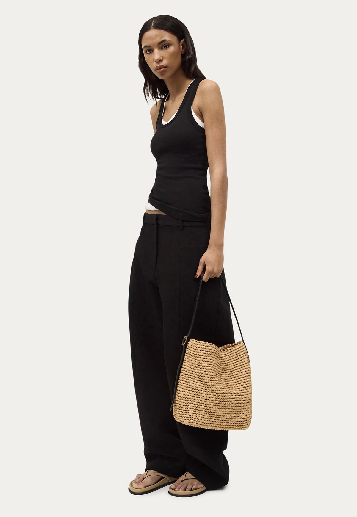 Rush Tote - Natural Raffia/Black