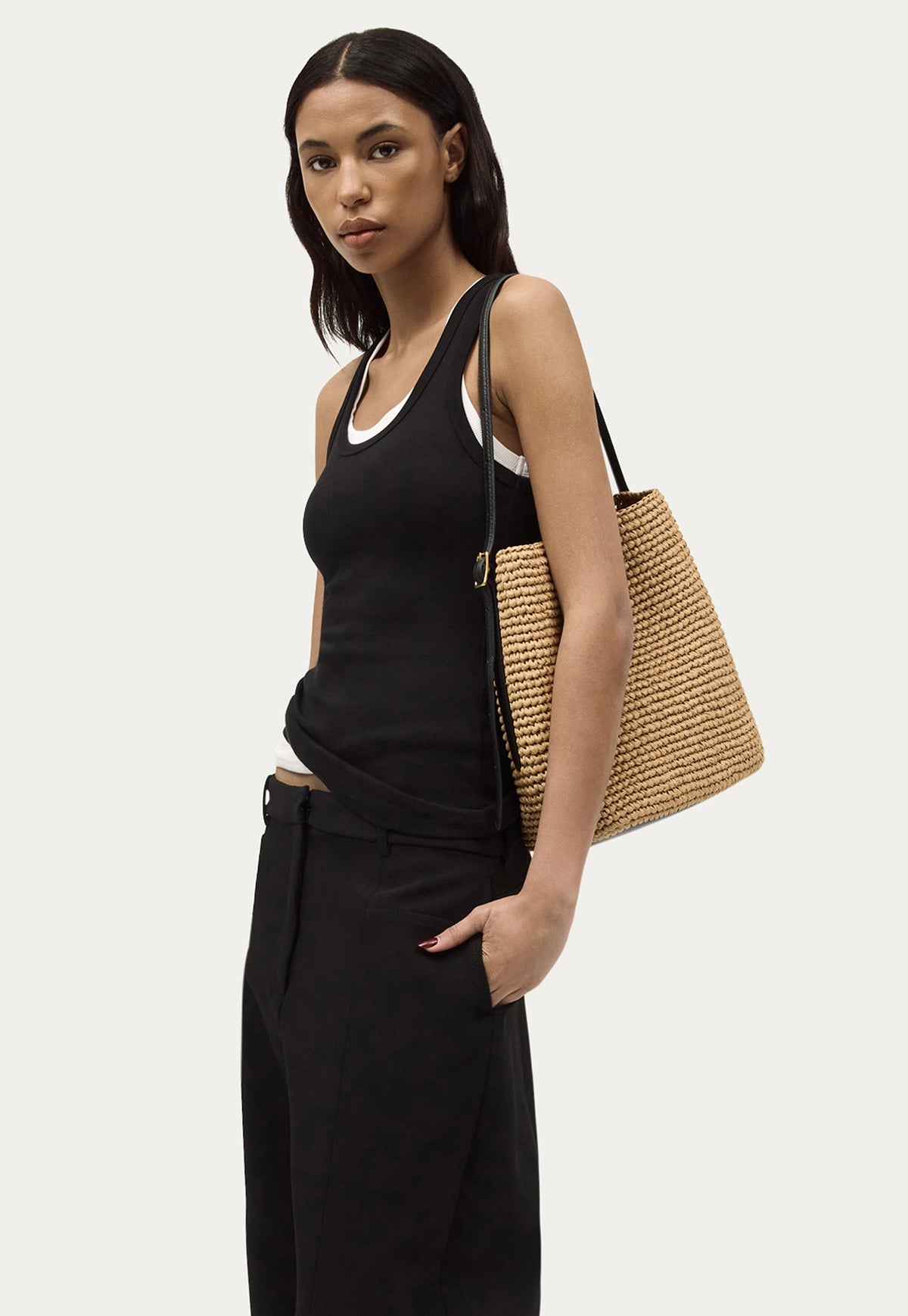 Rush Tote - Natural Raffia/Black