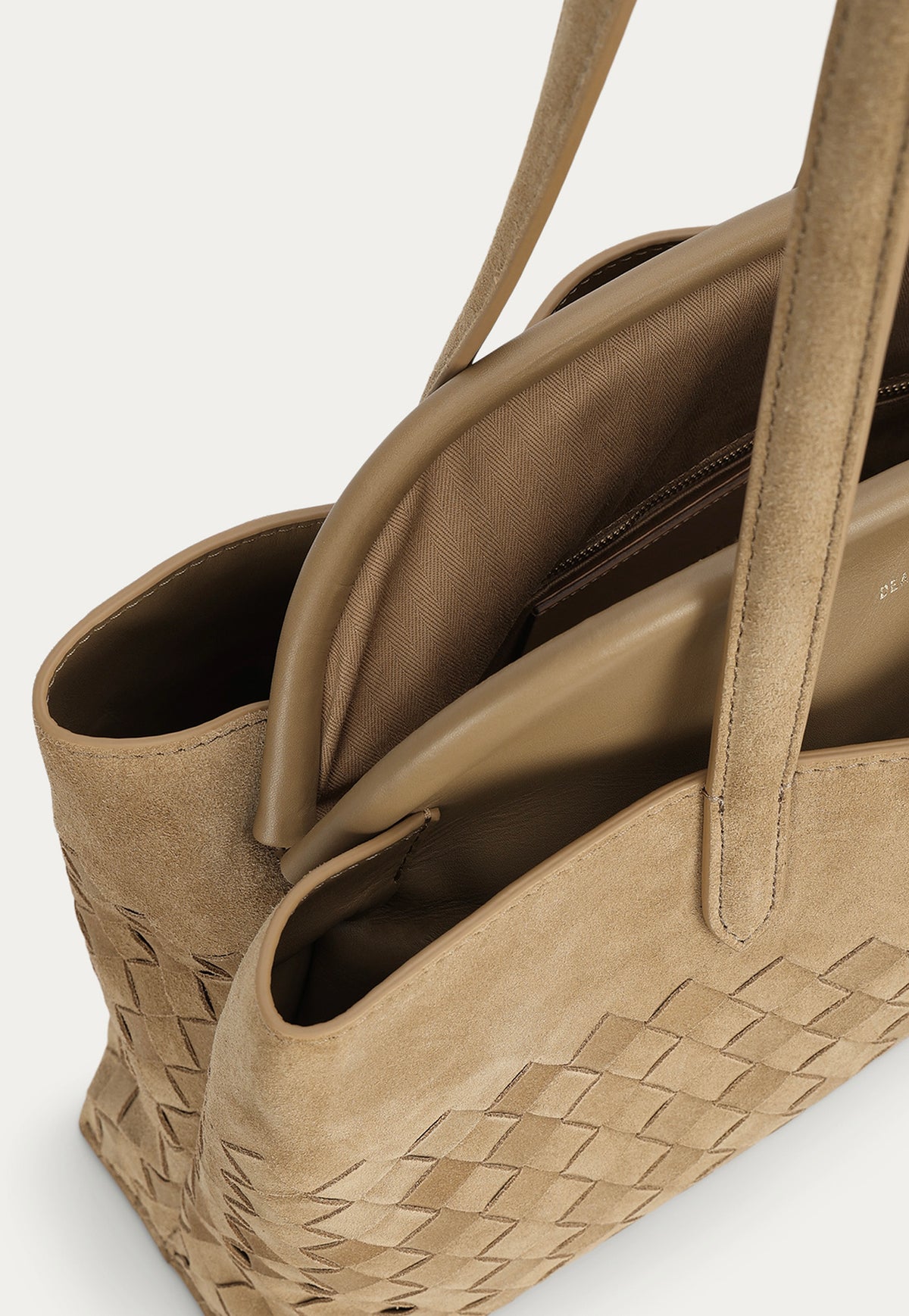 Vault Tote - Oat Woven Suede
