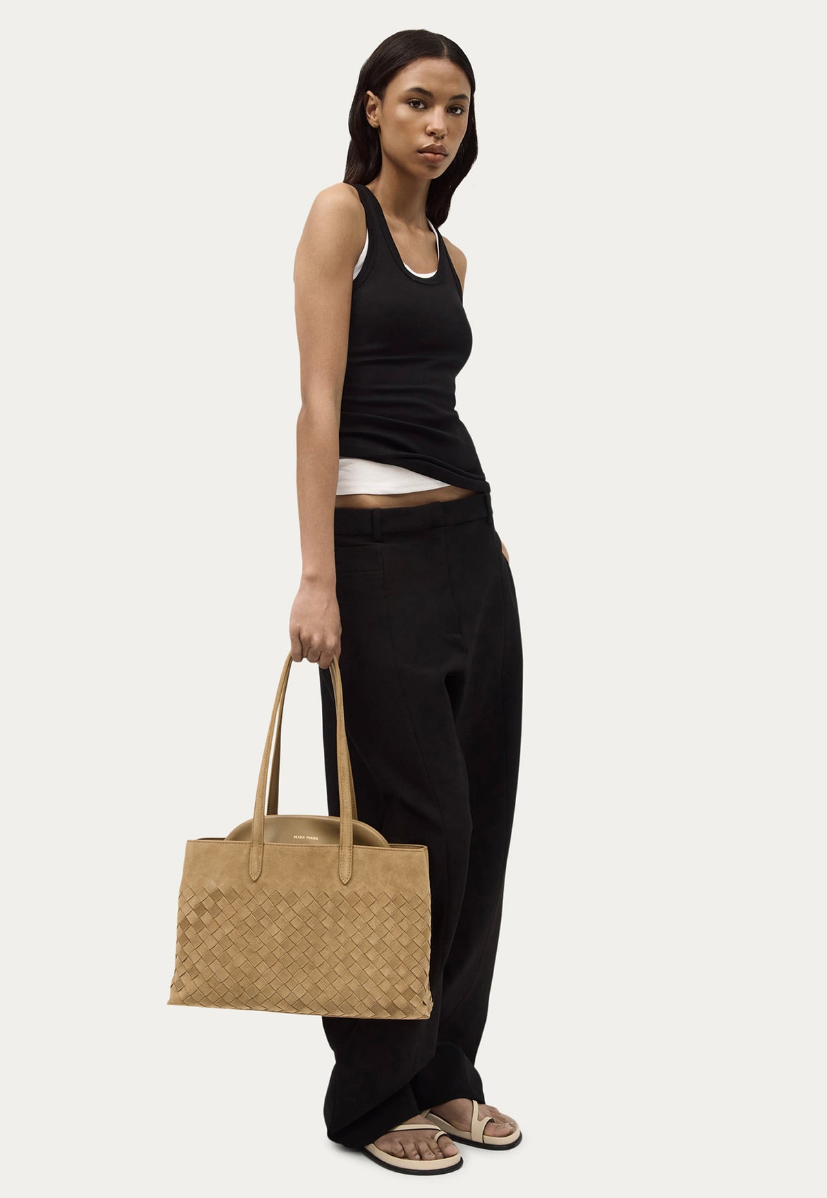 Vault Tote - Oat Woven Suede