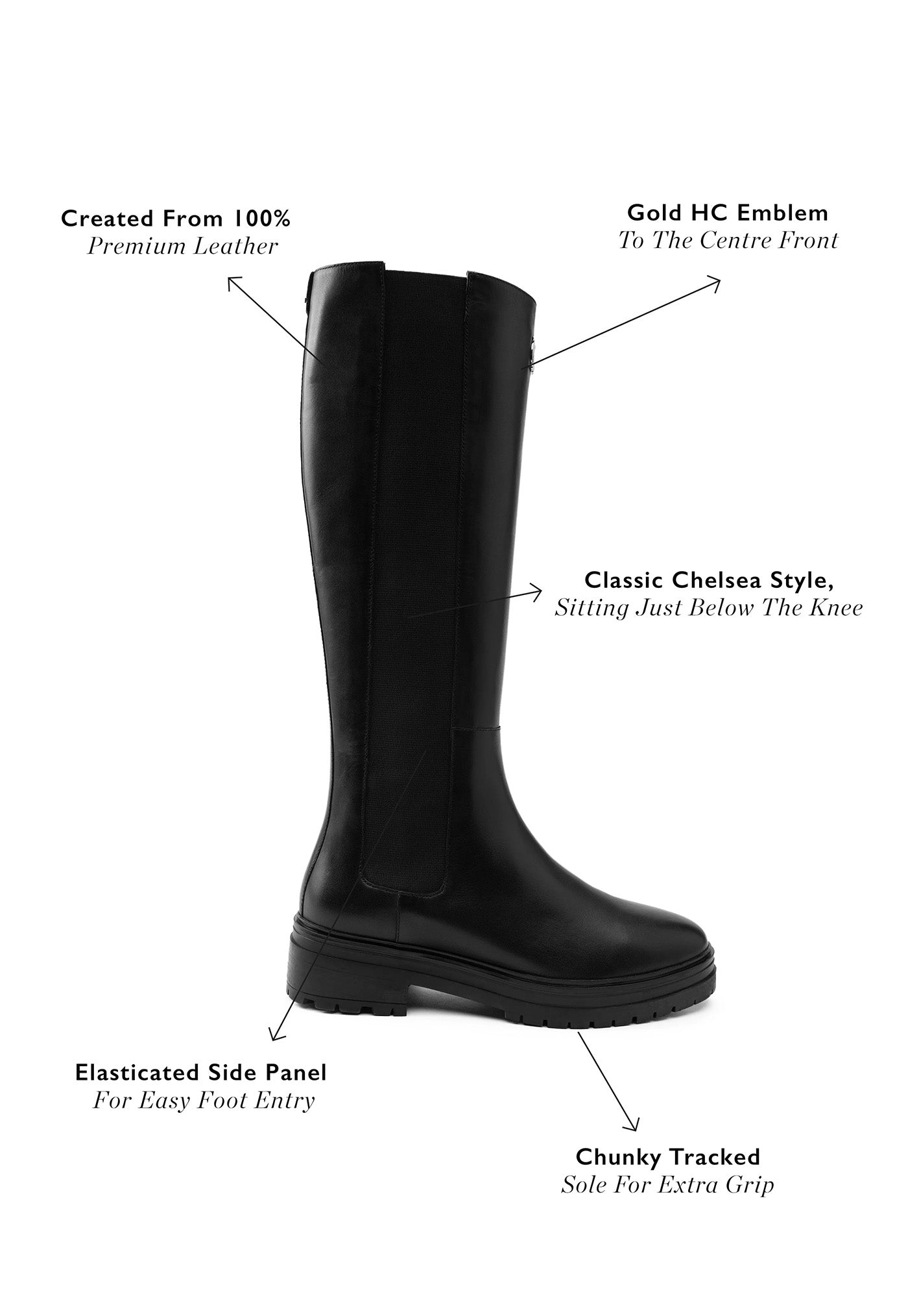 Astoria Knee Boot - Black sold by Angel Divine