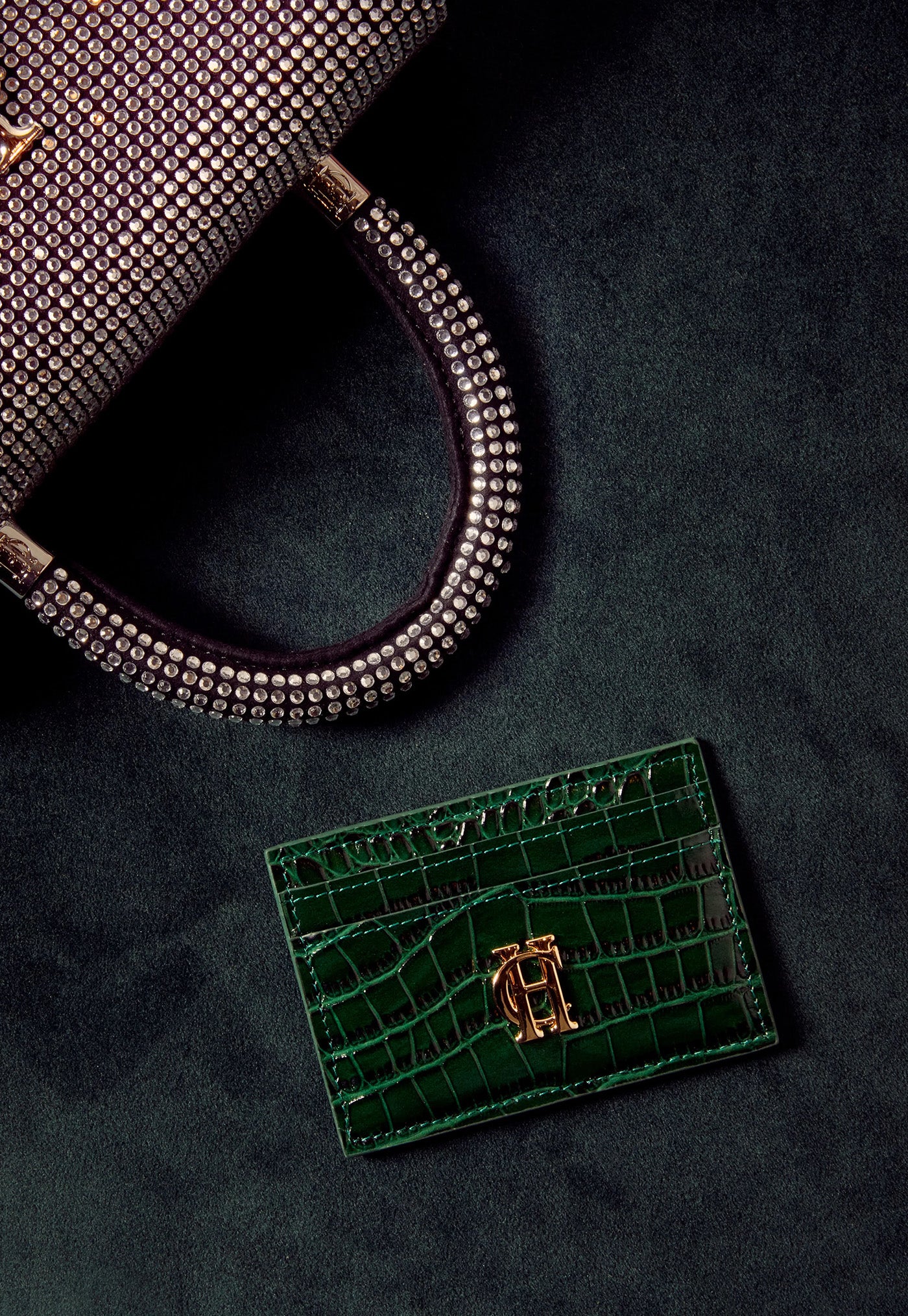 Chelsea Card Holder - Emerald Croc sold by Angel Divine