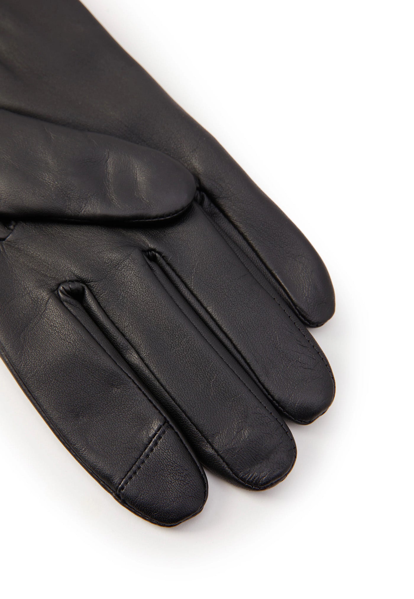 Contrast Leather Gloves - Black Tan sold by Angel Divine