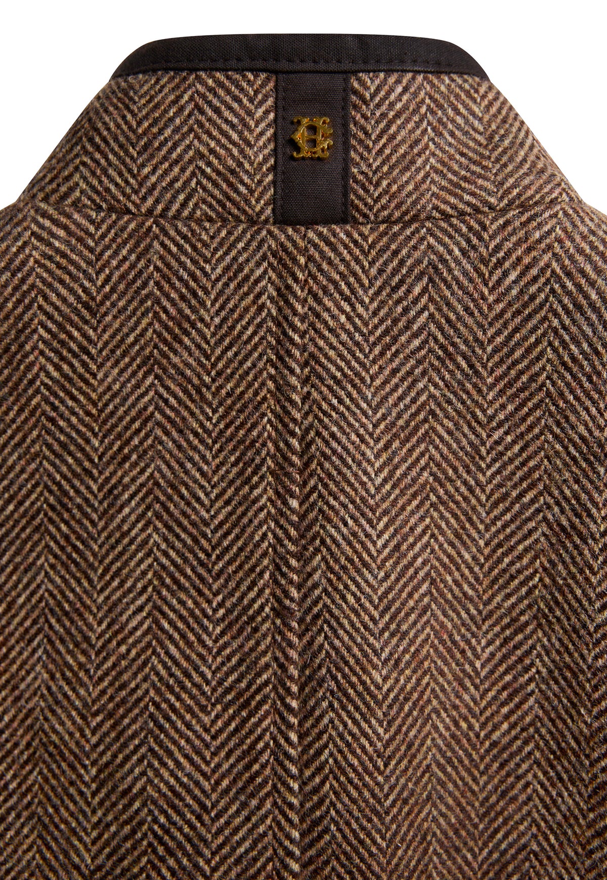 Country Classic Tweed Gilet - Large Scale Brown Herringbone