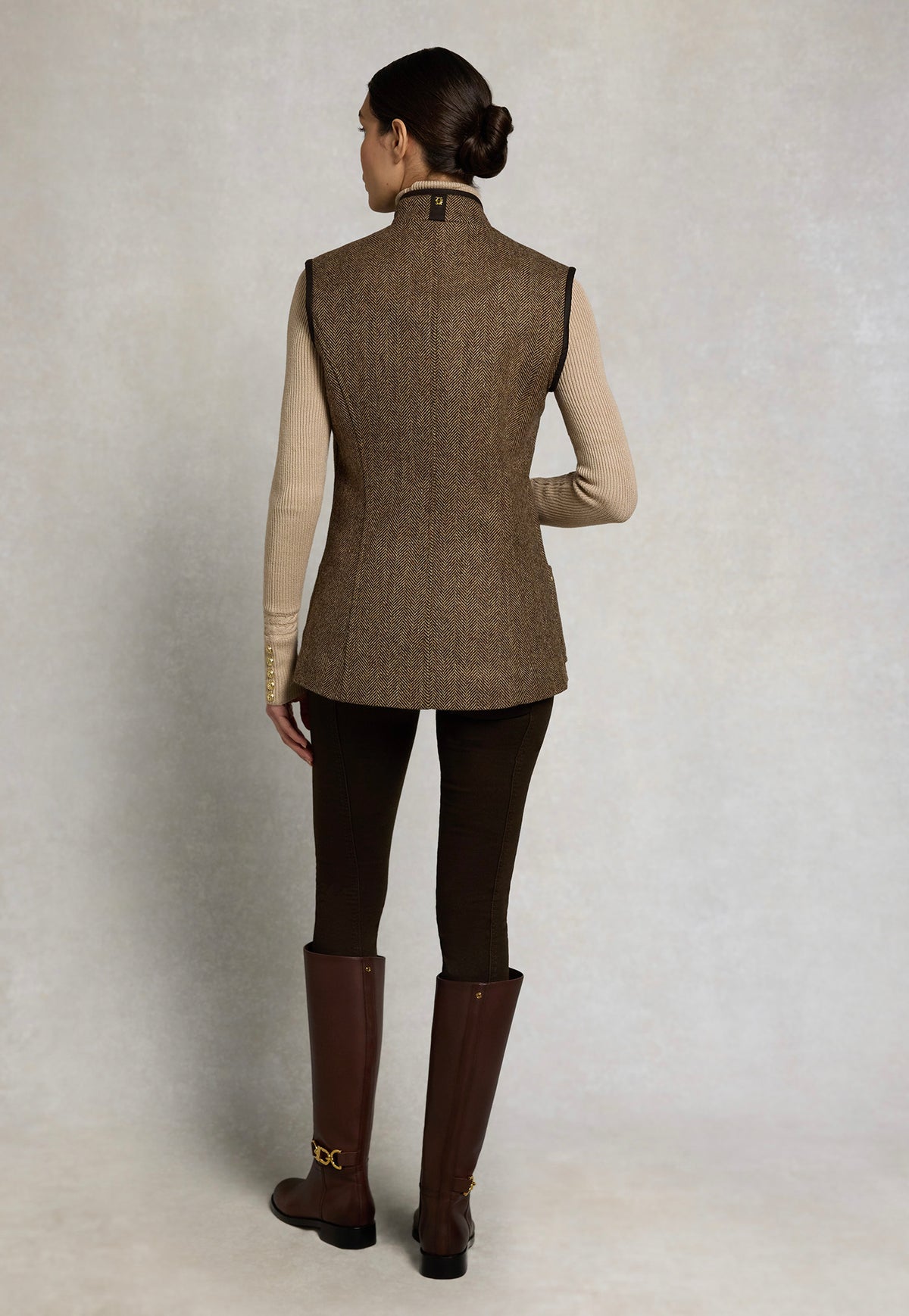 Back view of the Holland Cooper Country Classic Tweed Gilet.