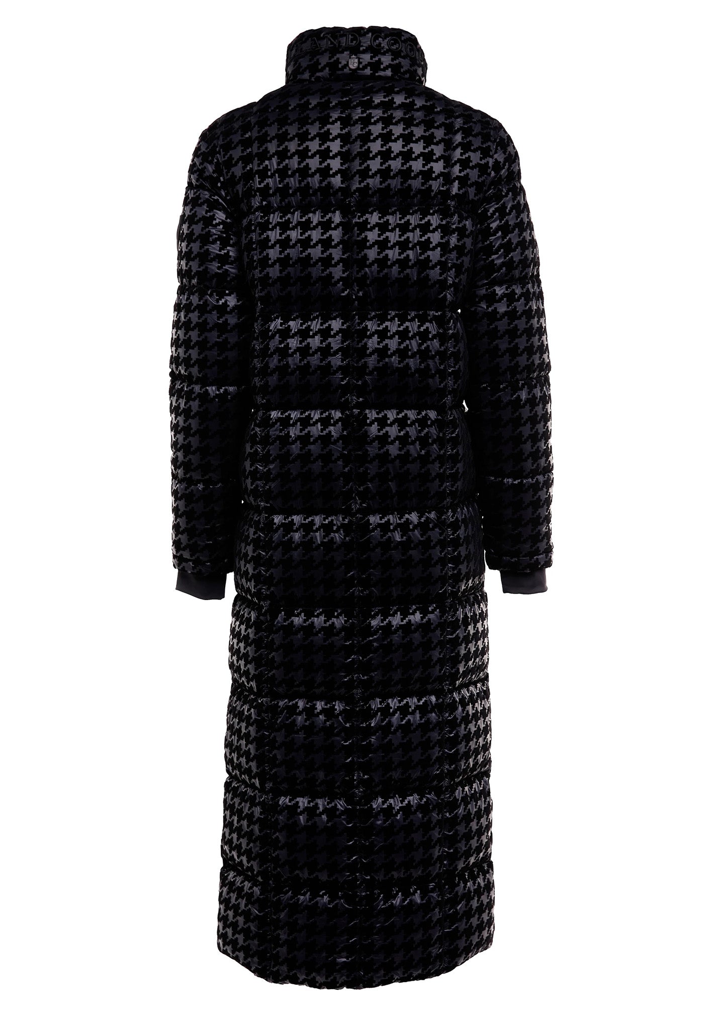 Crawford Longline Coat - Mono Houndstooth sold by Angel Divine