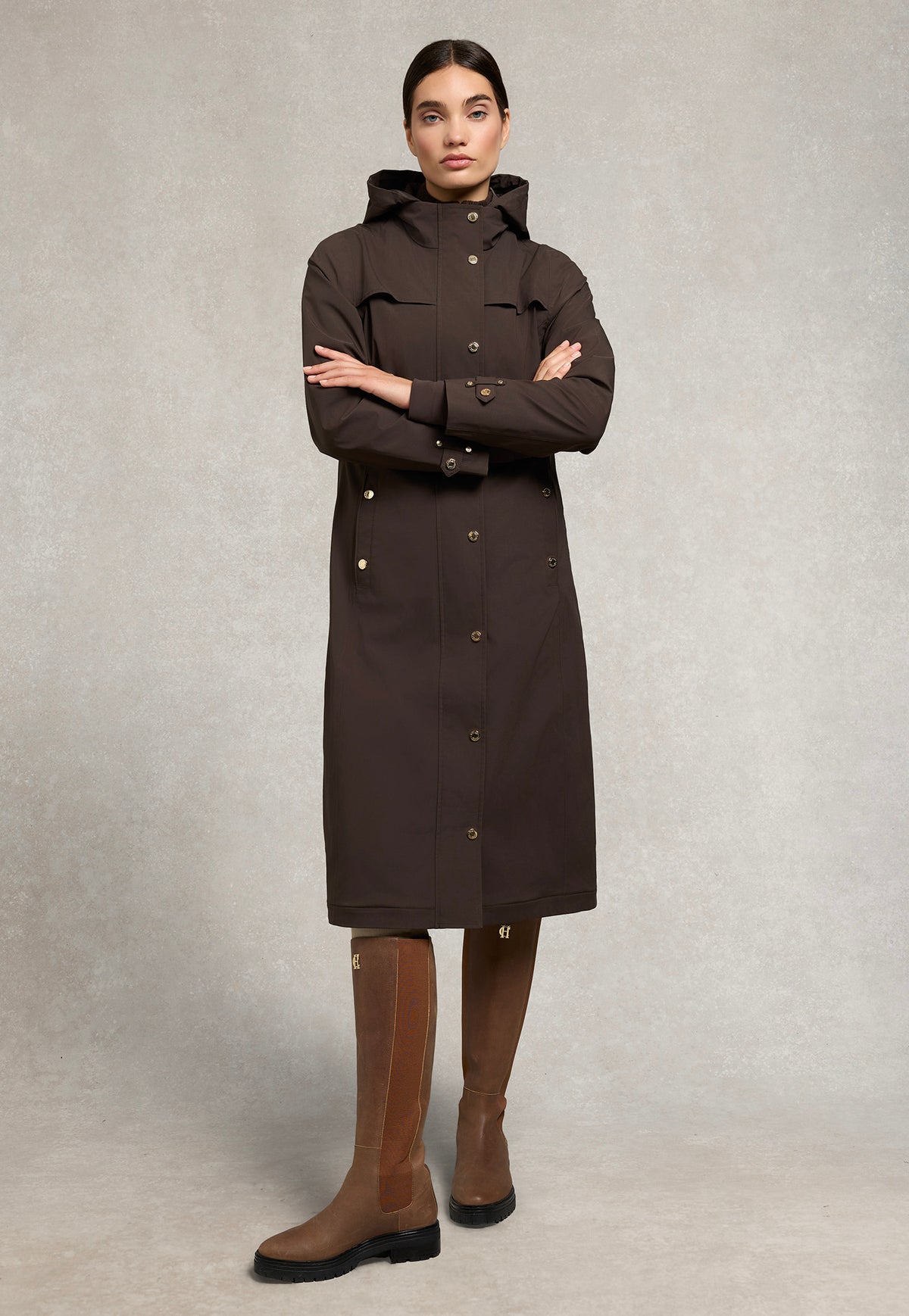 Folgate Rain Coat - Chocolate