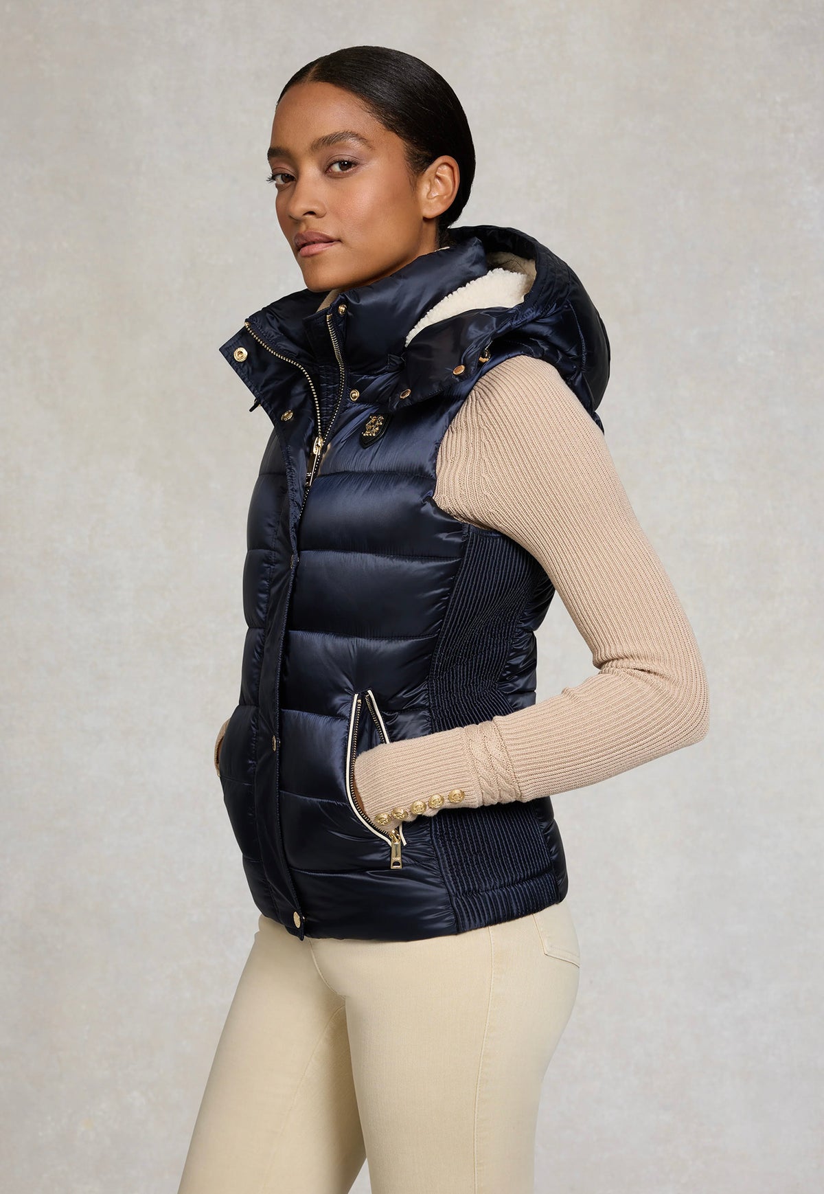 Harlow Sherpa Gilet - Ink Navy