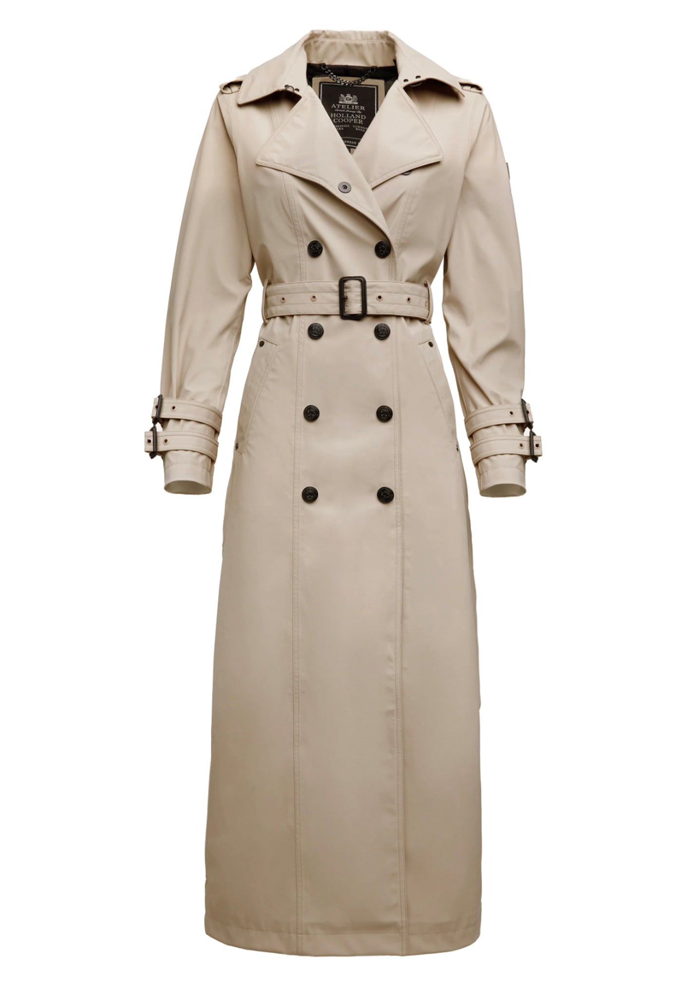 Kendall Waterproof Full Length Trench Coat - Stone sold by Angel Divine