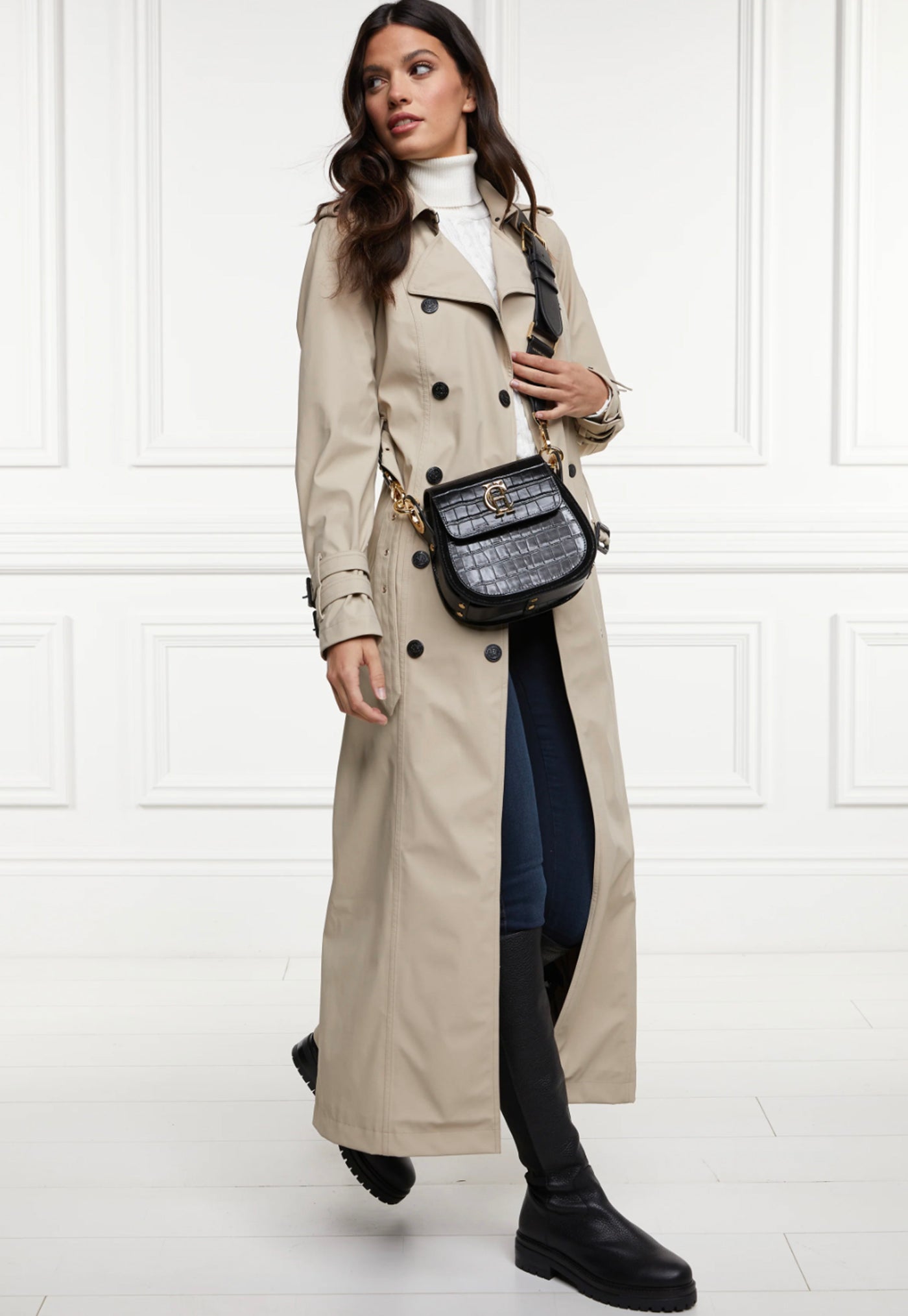 Kendall Waterproof Full Length Trench Coat - Stone sold by Angel Divine