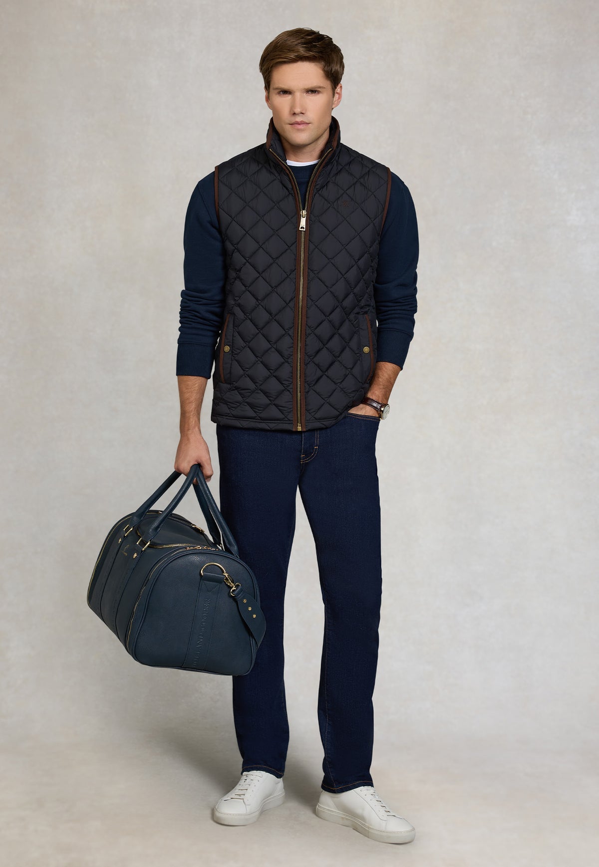 Men's Country Quilted Gilet - Ink Navy