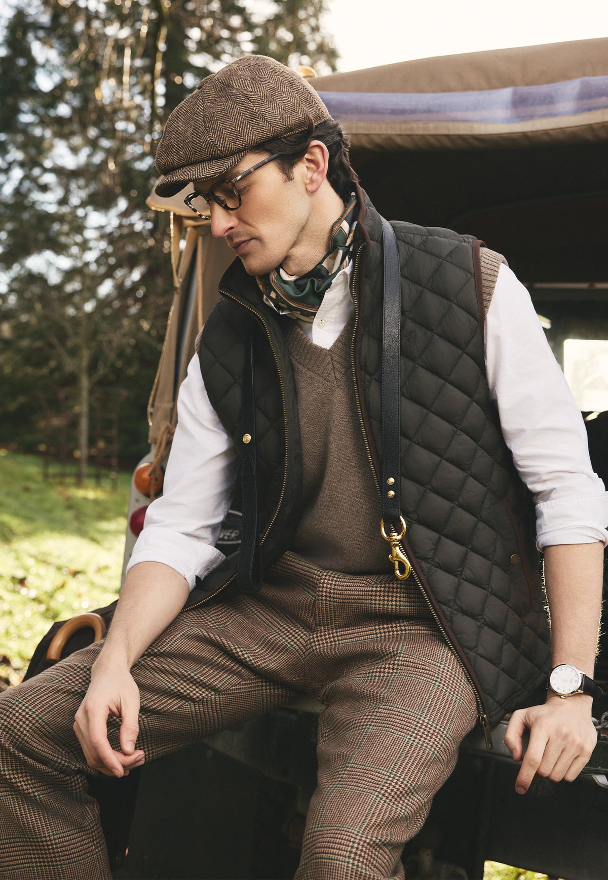 Men's Country Quilted Gilet - Khaki
