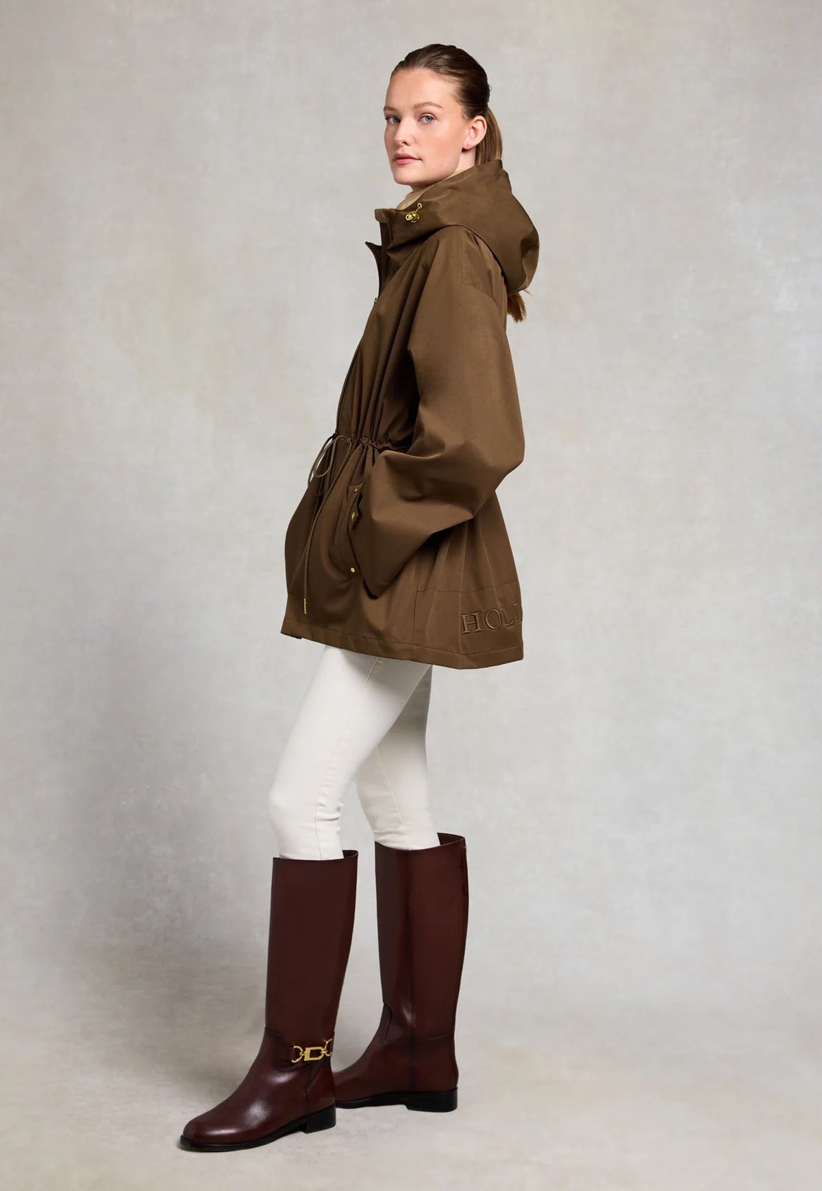 One-Size Lightweight Waterproof Parka - Chestnut
