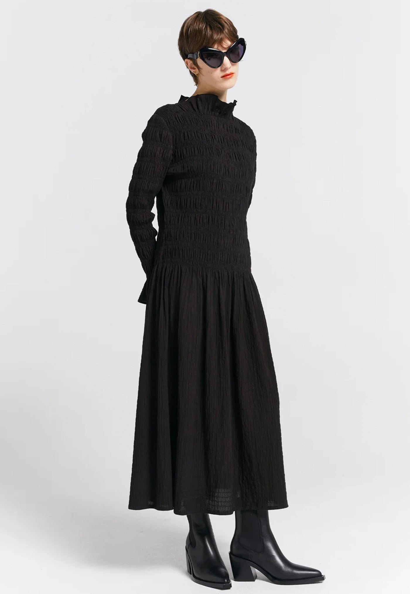 Keiko Organic Cotton Dress - Black sold by Angel Divine