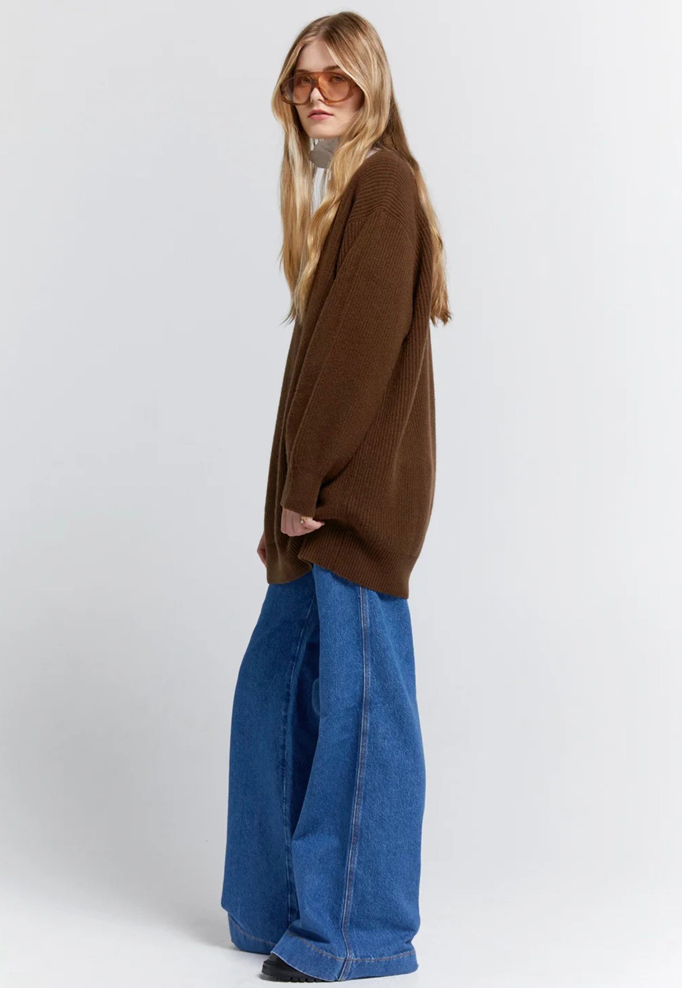 Naomi Oversized Cashmere Sweater - Dark Brown sold by Angel Divine