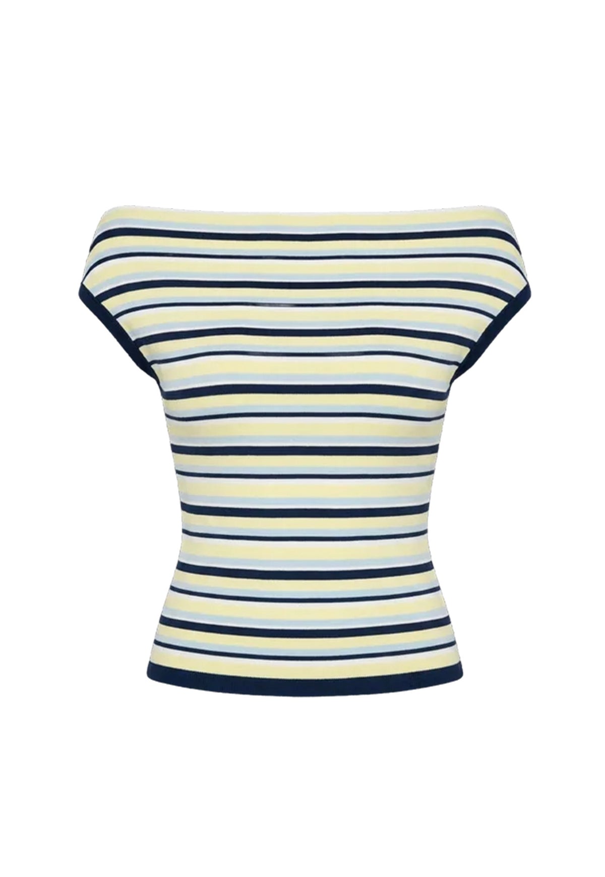 Emma Knit Top - Lemon Navy Stripe