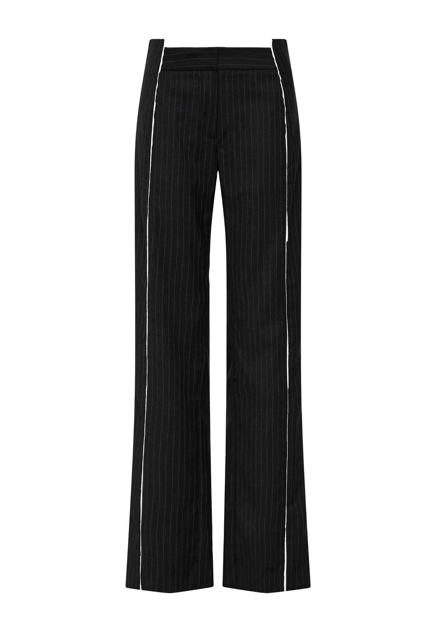 Deconstructed Pinstripe Trousers - Black sold by Angel Divine