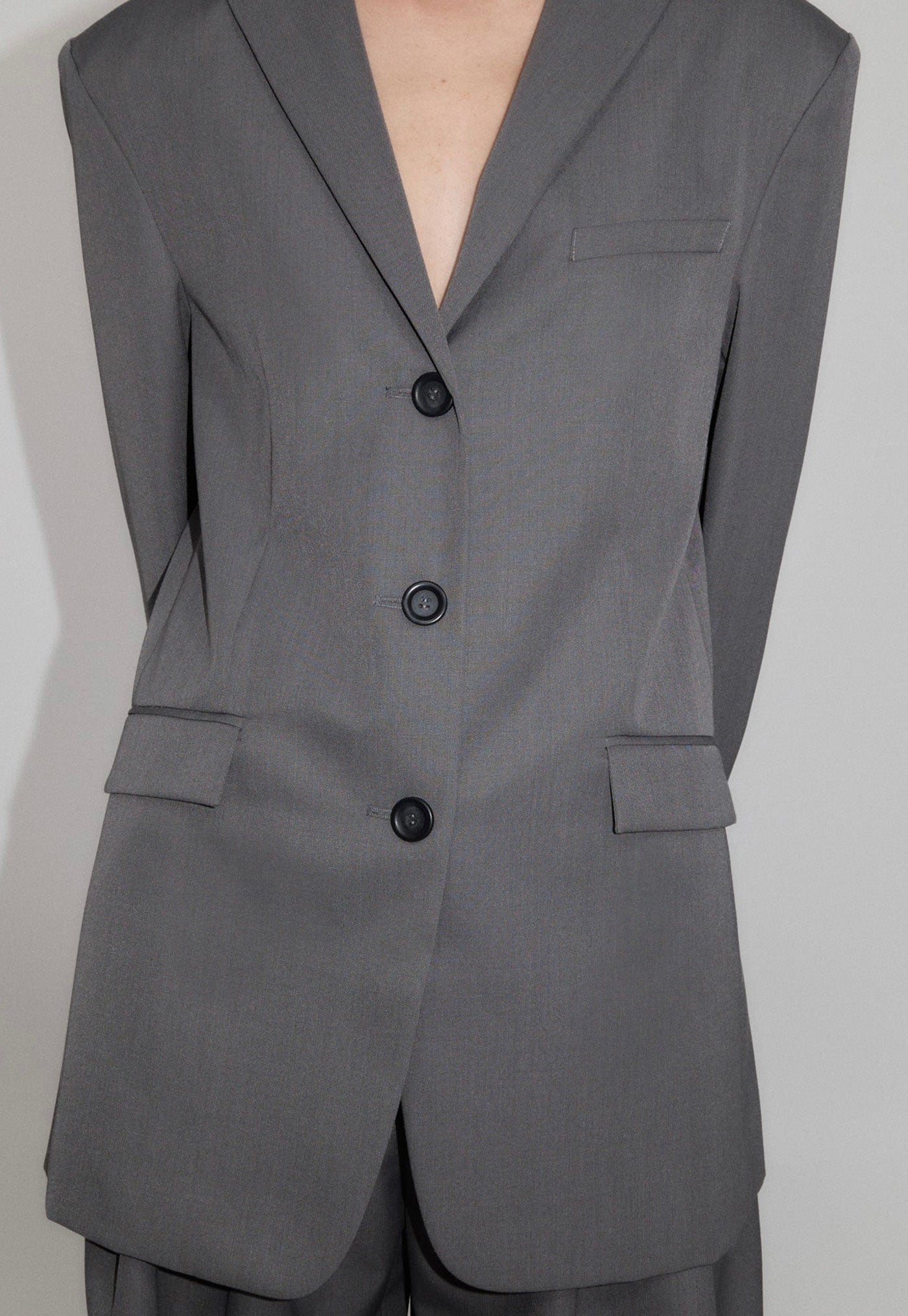 Homme Belted Blazer - Pewter Grey sold by Angel Divine