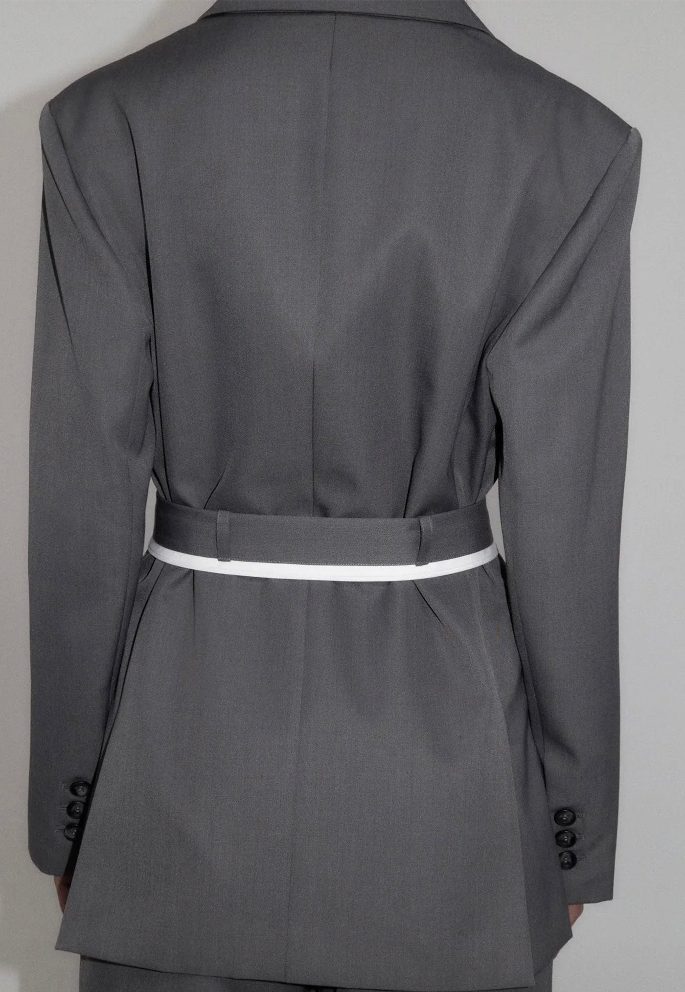 Homme Belted Blazer - Pewter Grey sold by Angel Divine