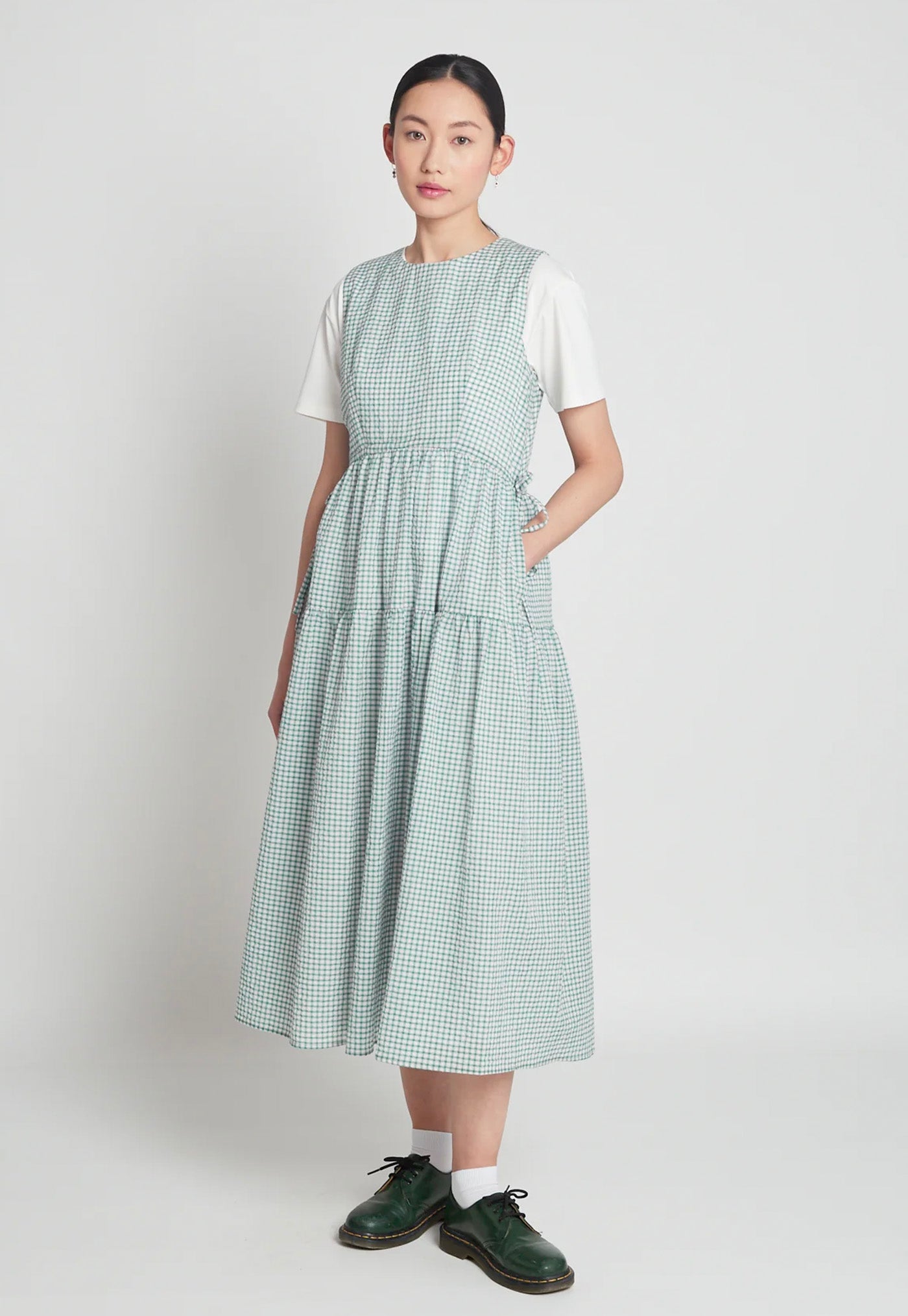 Neptune Dress - Green Gingham sold by Angel Divine